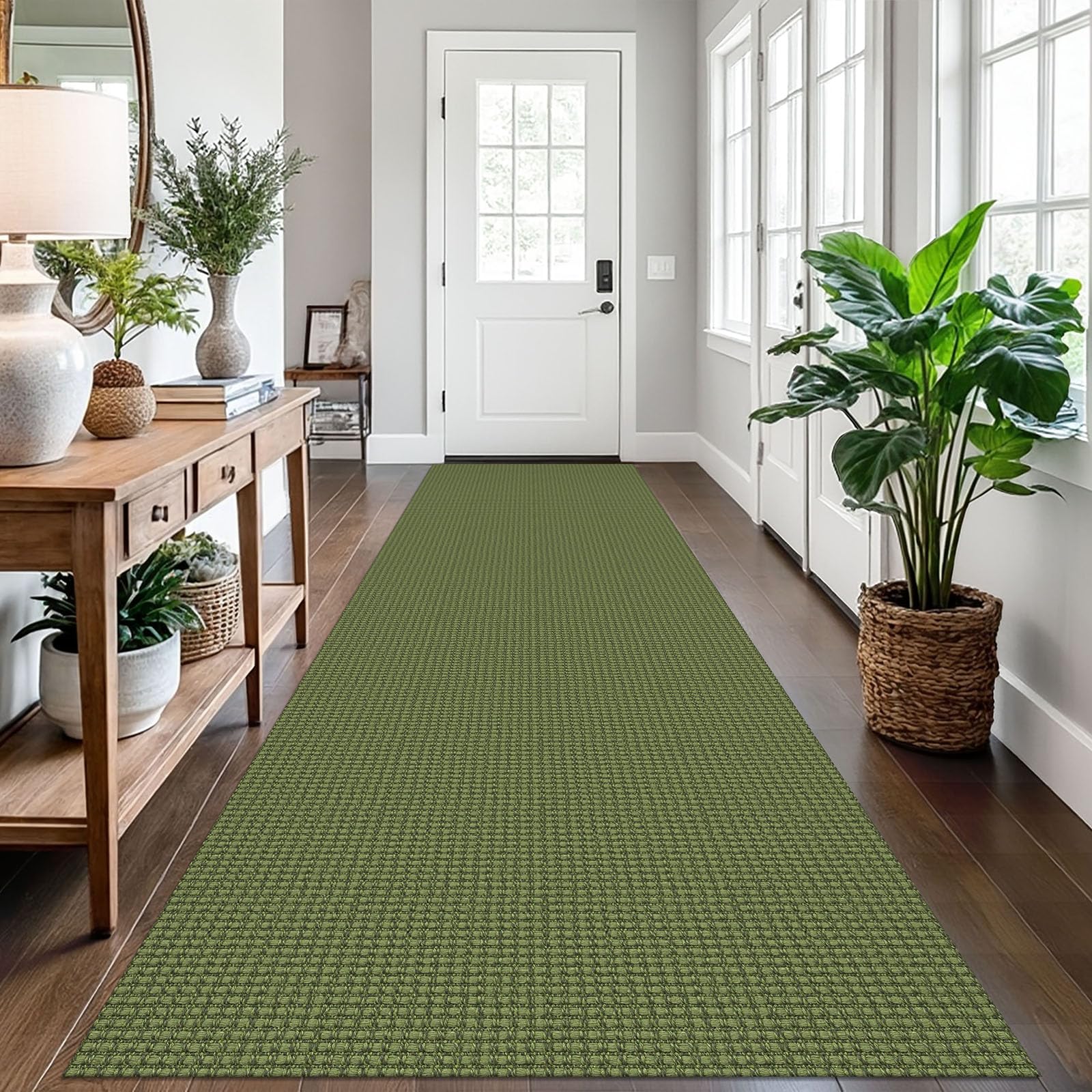 EARTHALL Woven Area Rug 2x3 Ft Washable Rugs for Entryway Braided Non Slip Throw Rugs Door Mat Indoor Outdoor Entrance Small Cotton Woven Carpet for Kitchen Foyer Front Door, Orange/Tan/Brown