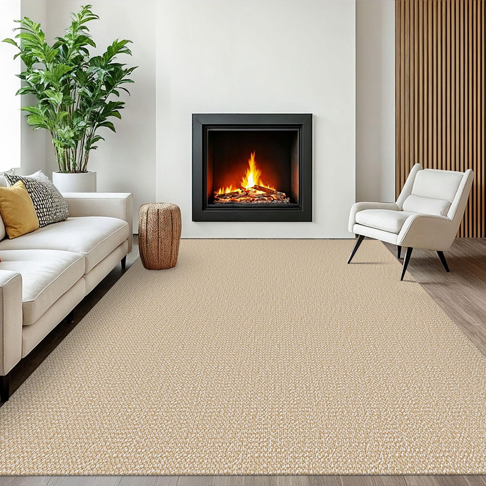 EARTHALL Small Area Rug 2x3 Ft Washable Rugs for Entryway Non Slip Braided Throw Rugs with Rubber Backing Door Mat Indoor Outdoor Entrance Cotton Woven Carpet for Kitchen Foyer Front Door, Khaki/Beige