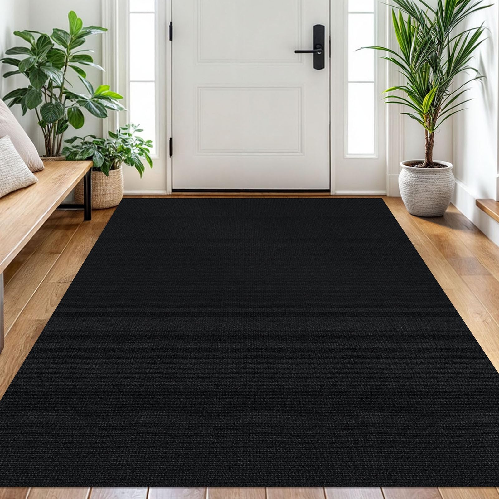 EARTHALL Small Area Rug 2x3 Ft Washable Rugs for Entryway Non Slip Braided Throw Rugs with Rubber Backing Door Mat Indoor Outdoor Entrance Cotton Woven Carpet for Kitchen Foyer Front Door, Khaki/Beige