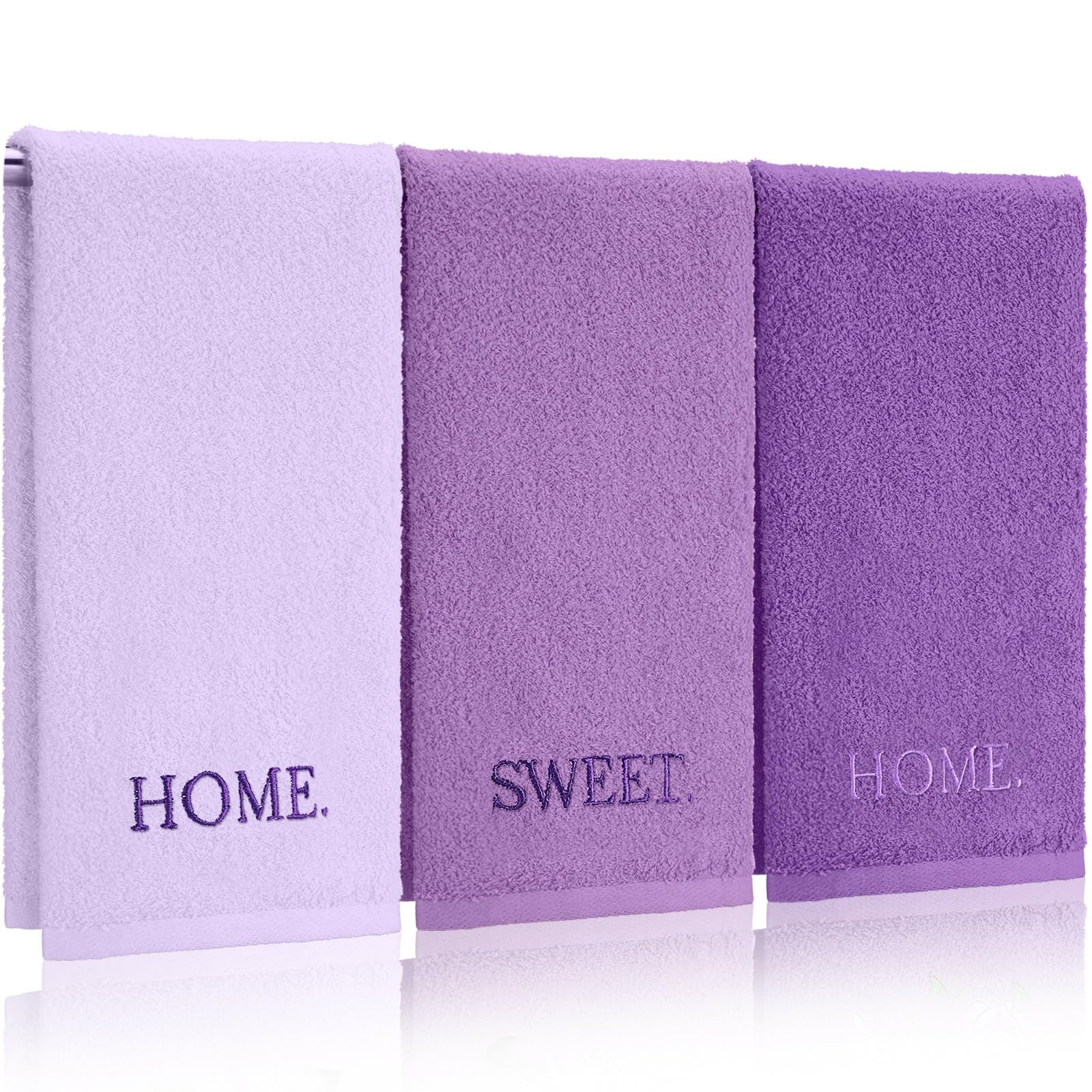 3 Pcs Farmhouse Decorative Hand Towels for Bathroom and Kitchen Rustic Embroidered Cotton Hand Towels Decorative Set for Boho Bathroom Decor(Black,Home Love Family)