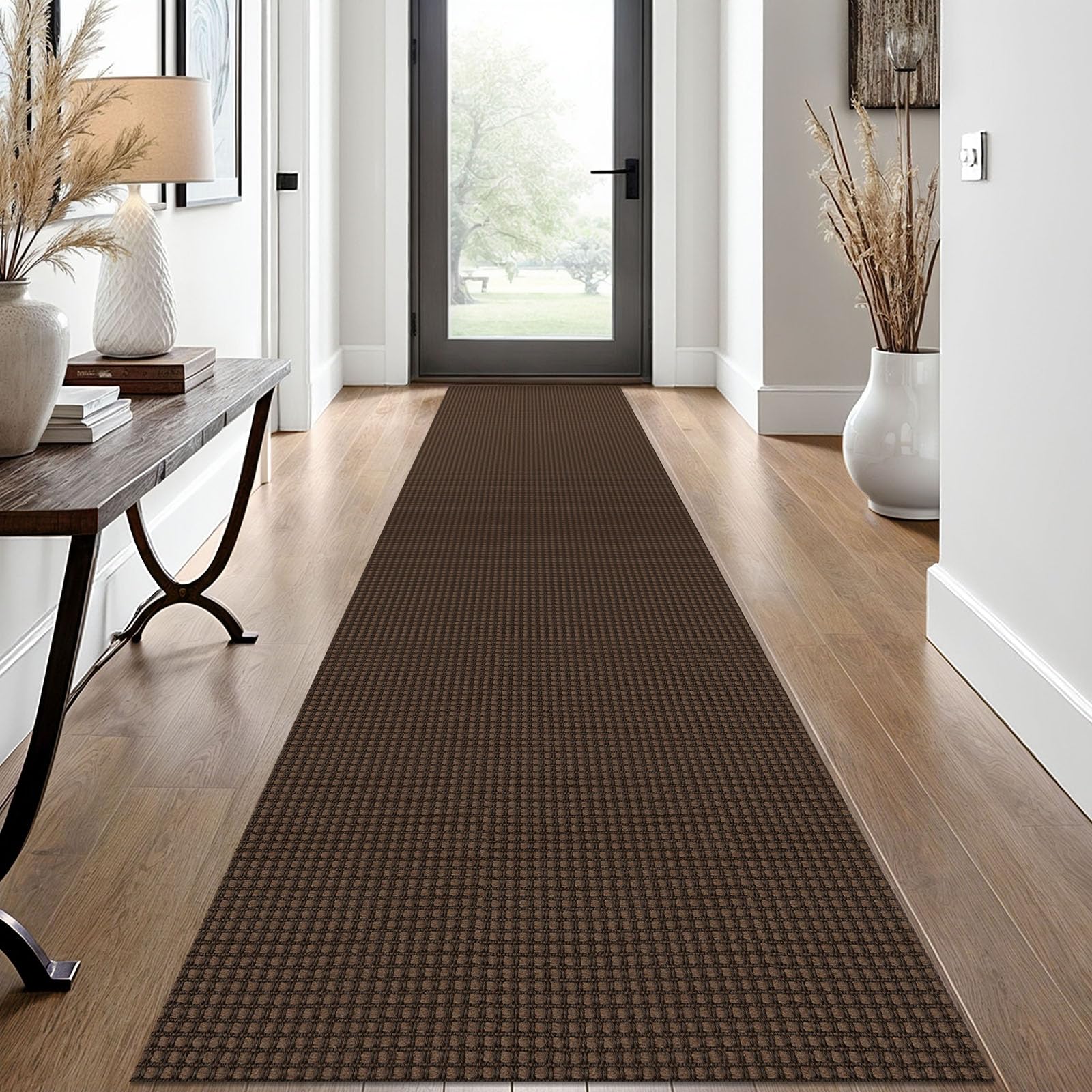 EARTHALL Woven Area Rug 2x3 Ft Washable Rugs for Entryway Braided Non Slip Throw Rugs Door Mat Indoor Outdoor Entrance Small Cotton Woven Carpet for Kitchen Foyer Front Door, Orange/Tan/Brown