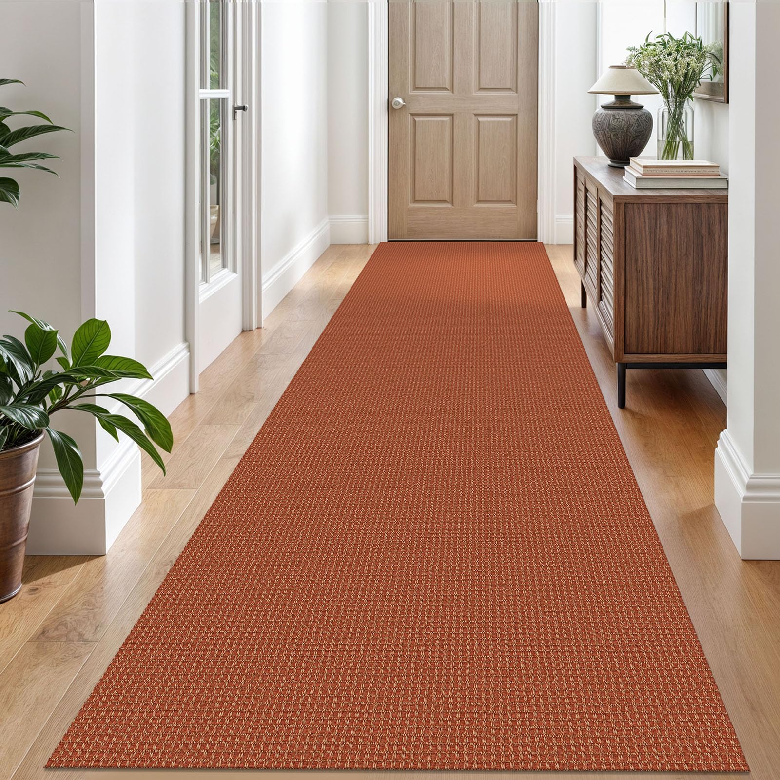 EARTHALL Woven Area Rug 2x3 Ft Washable Rugs for Entryway Braided Non Slip Throw Rugs Door Mat Indoor Outdoor Entrance Small Cotton Woven Carpet for Kitchen Foyer Front Door, Orange/Tan/Brown