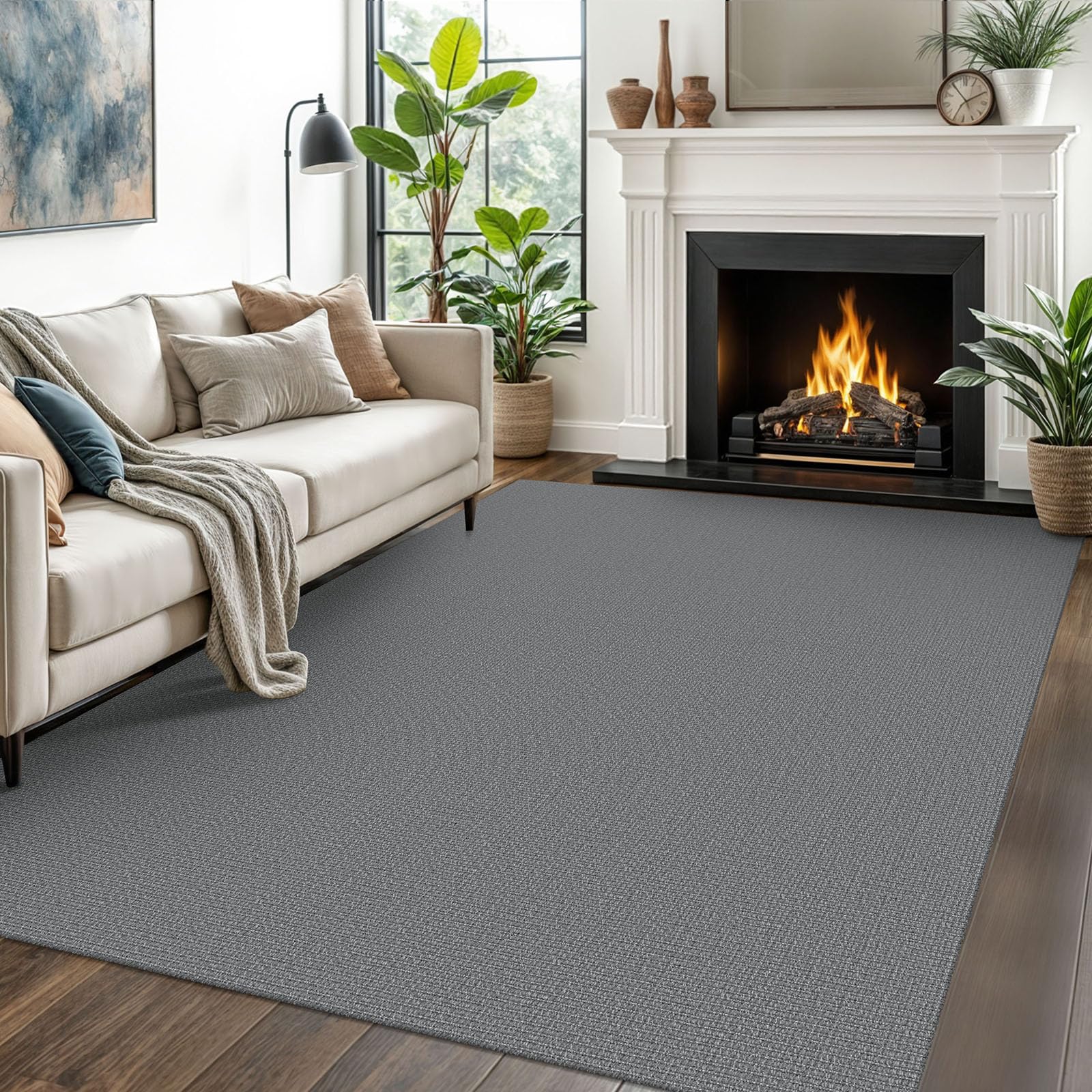 EARTHALL Small Area Rug 2x3 Ft Washable Rugs for Entryway Non Slip Braided Throw Rugs with Rubber Backing Door Mat Indoor Outdoor Entrance Cotton Woven Carpet for Kitchen Foyer Front Door, Khaki/Beige