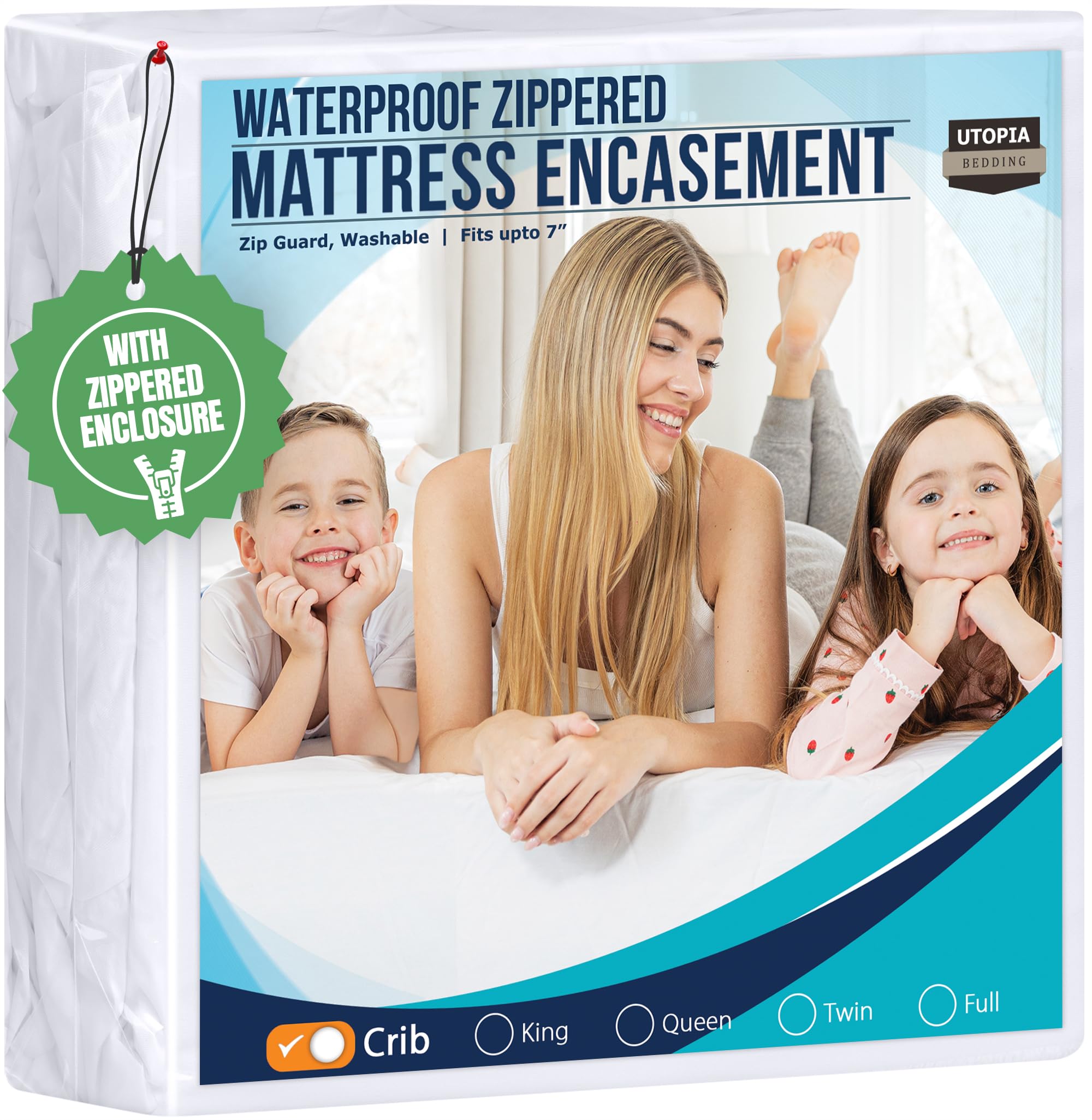 Utopia Bedding Mattress Protector Zippered Queen Size, 100% Waterproof Bed Bug and Dust Mite Proof Mattress Encasement, Absorbent 6 Sided Mattress Cover