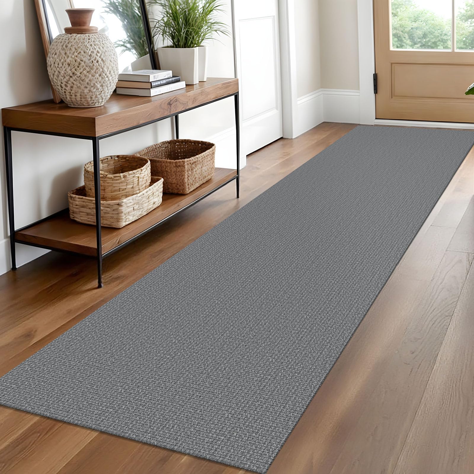 EARTHALL Small Area Rug 2x3 Ft Washable Rugs for Entryway Non Slip Braided Throw Rugs with Rubber Backing Door Mat Indoor Outdoor Entrance Cotton Woven Carpet for Kitchen Foyer Front Door, Khaki/Beige