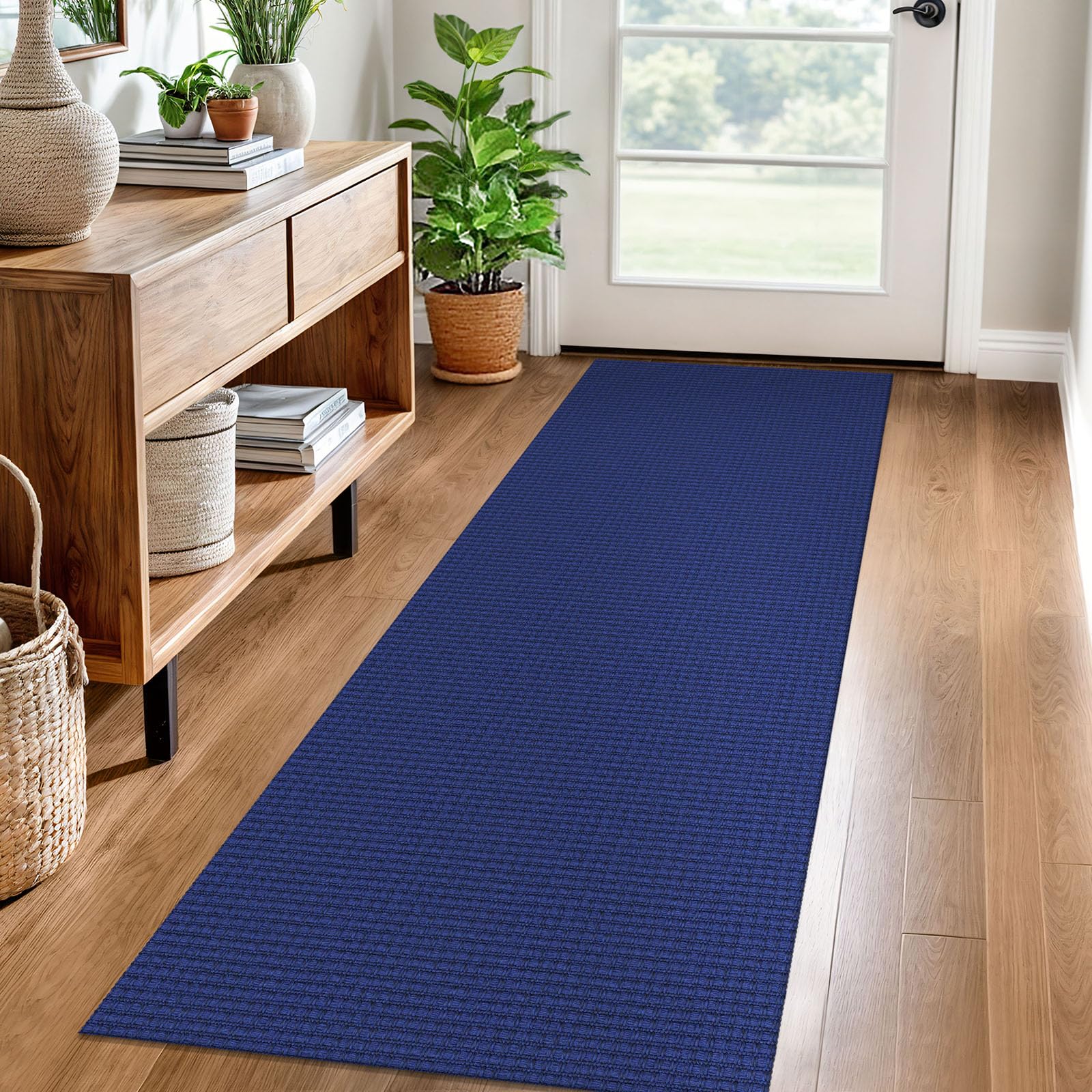 EARTHALL Woven Area Rug 2x3 Ft Washable Rugs for Entryway Braided Non Slip Throw Rugs Door Mat Indoor Outdoor Entrance Small Cotton Woven Carpet for Kitchen Foyer Front Door, Orange/Tan/Brown
