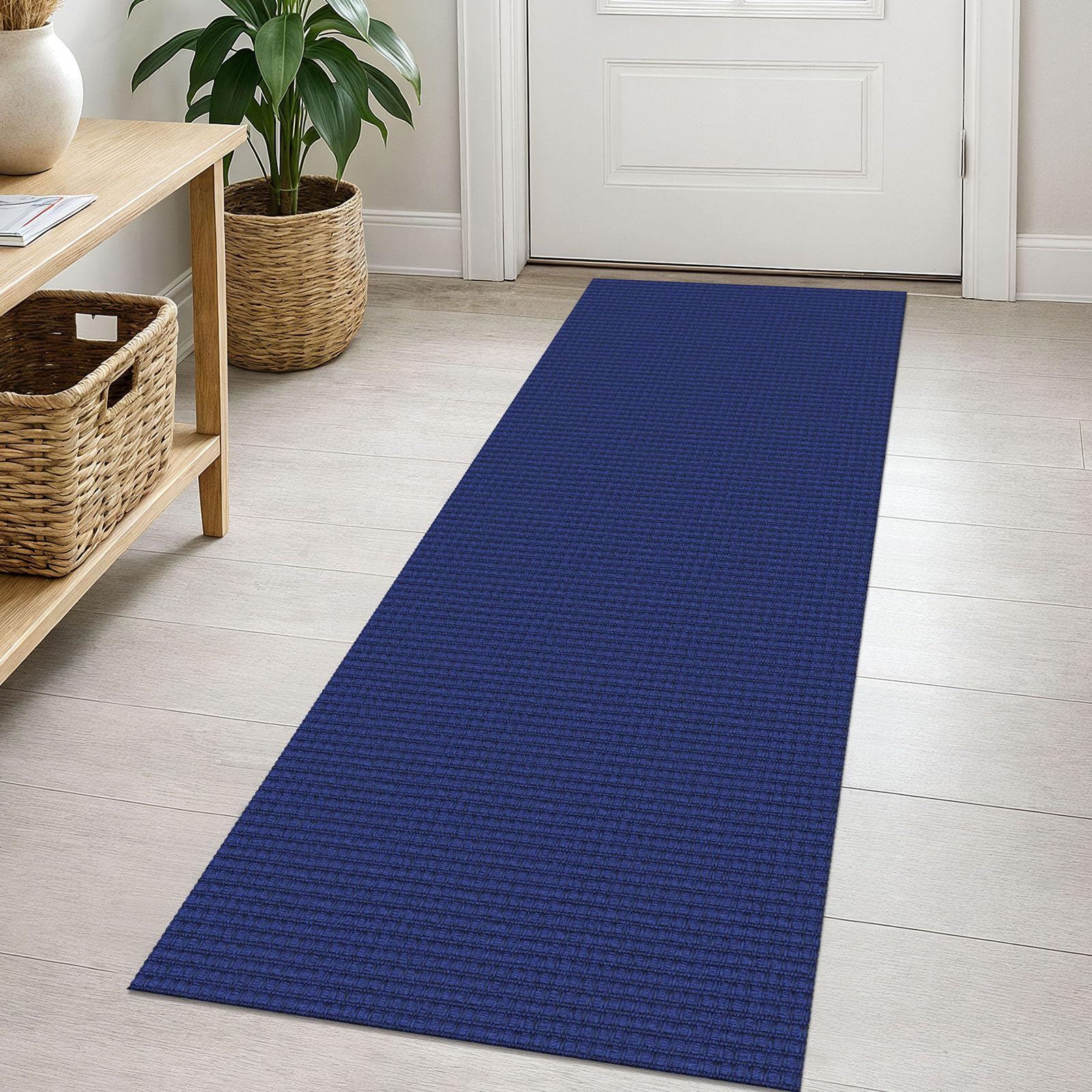 EARTHALL Woven Area Rug 2x3 Ft Washable Rugs for Entryway Braided Non Slip Throw Rugs Door Mat Indoor Outdoor Entrance Small Cotton Woven Carpet for Kitchen Foyer Front Door, Orange/Tan/Brown