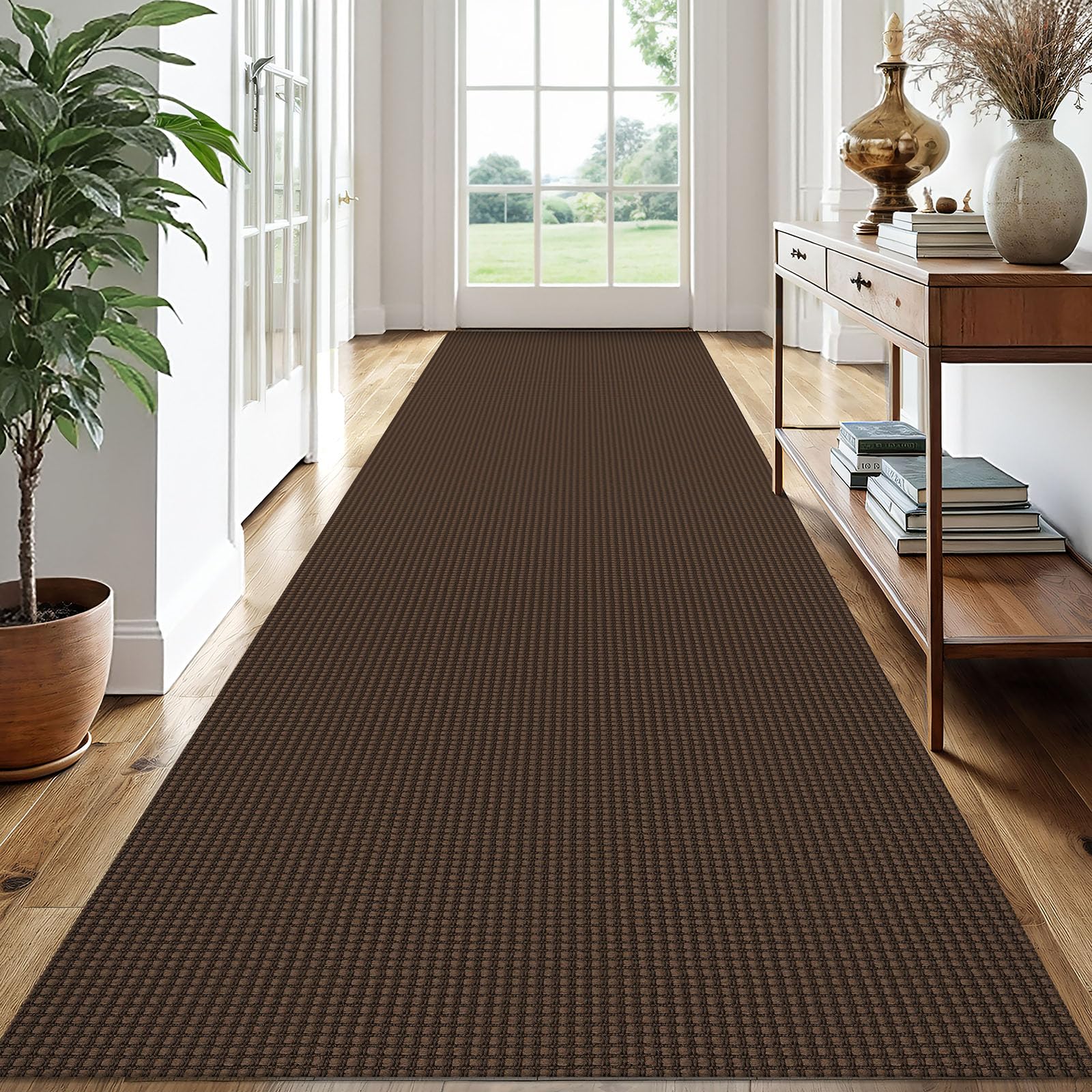 EARTHALL Woven Area Rug 2x3 Ft Washable Rugs for Entryway Braided Non Slip Throw Rugs Door Mat Indoor Outdoor Entrance Small Cotton Woven Carpet for Kitchen Foyer Front Door, Orange/Tan/Brown