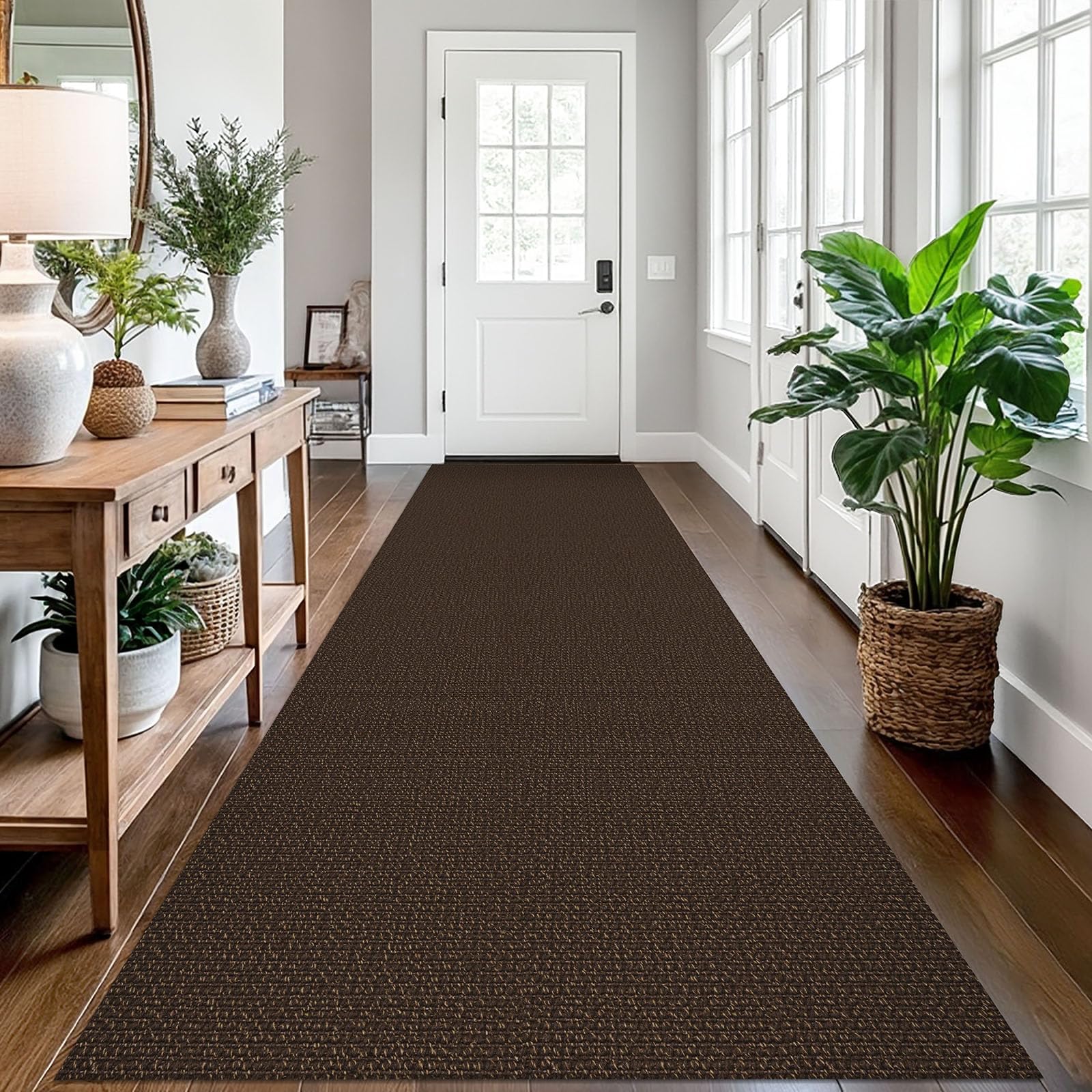 EARTHALL Small Area Rug 2x3 Ft Washable Rugs for Entryway Non Slip Braided Throw Rugs with Rubber Backing Door Mat Indoor Outdoor Entrance Cotton Woven Carpet for Kitchen Foyer Front Door, Khaki/Beige