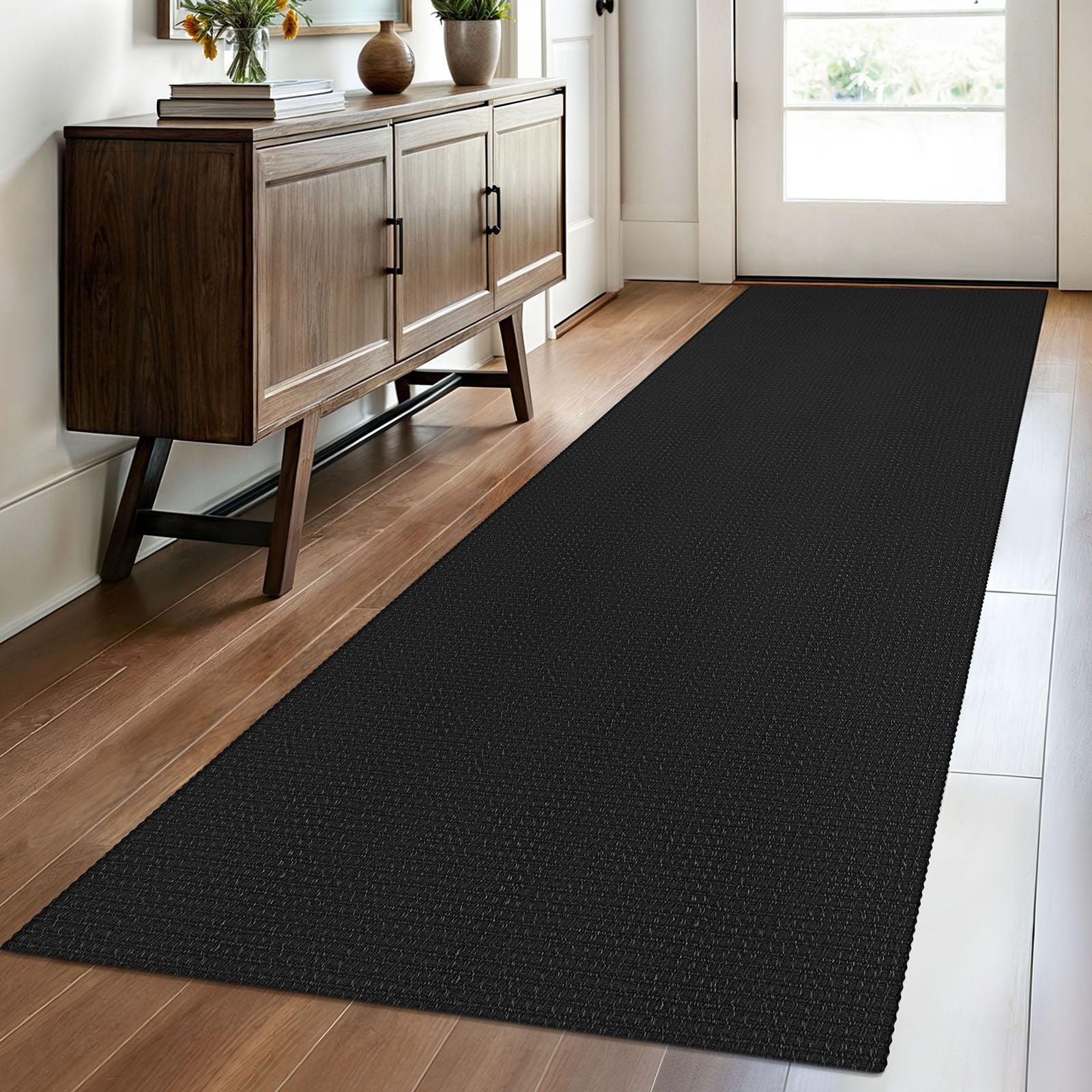 EARTHALL Woven Area Rug 2x3 Ft Washable Rugs for Entryway Braided Non Slip Throw Rugs Door Mat Indoor Outdoor Entrance Small Cotton Woven Carpet for Kitchen Foyer Front Door, Orange/Tan/Brown