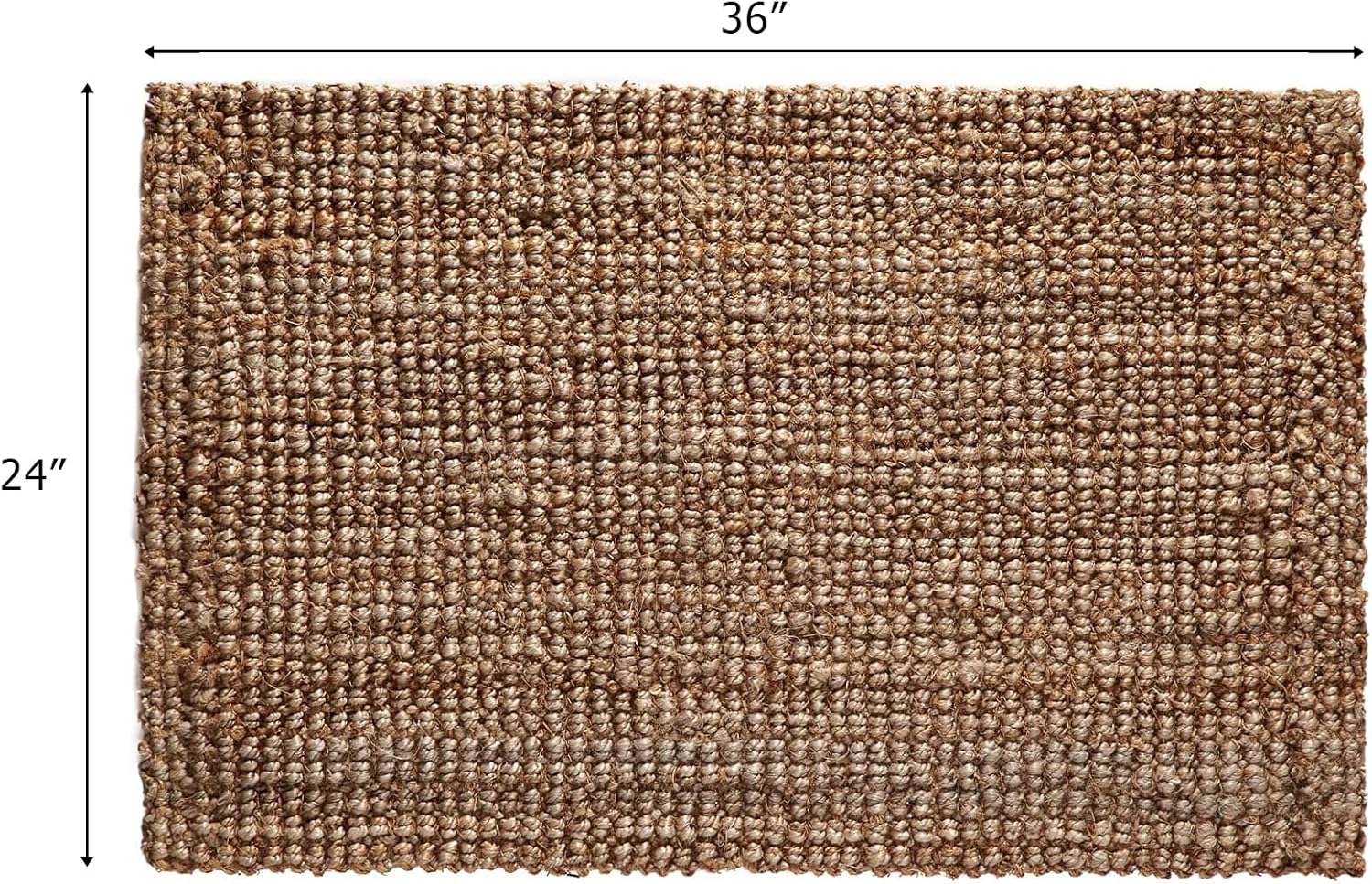 IRONGATE Jute Handspun Area Rug - Premium Jute Handwoven Reversible Chunky Textured Tan Beige Neutral Throw Accent Rug Carpet - Rustic Farmhouse Living Room Bedroom Den Study Décor -24" x 36" Natural