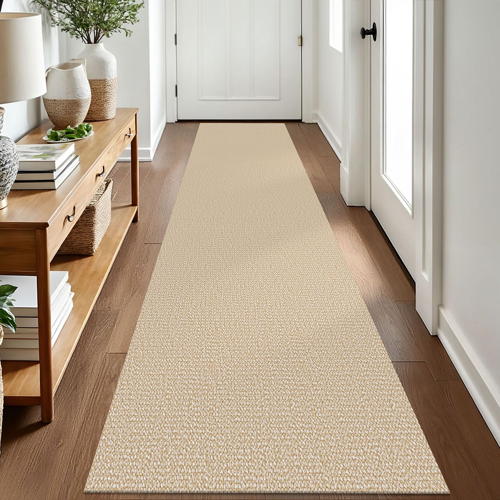 EARTHALL Small Area Rug 2x3 Ft Washable Rugs for Entryway Non Slip Braided Throw Rugs with Rubber Backing Door Mat Indoor Outdoor Entrance Cotton Woven Carpet for Kitchen Foyer Front Door, Khaki/Beige