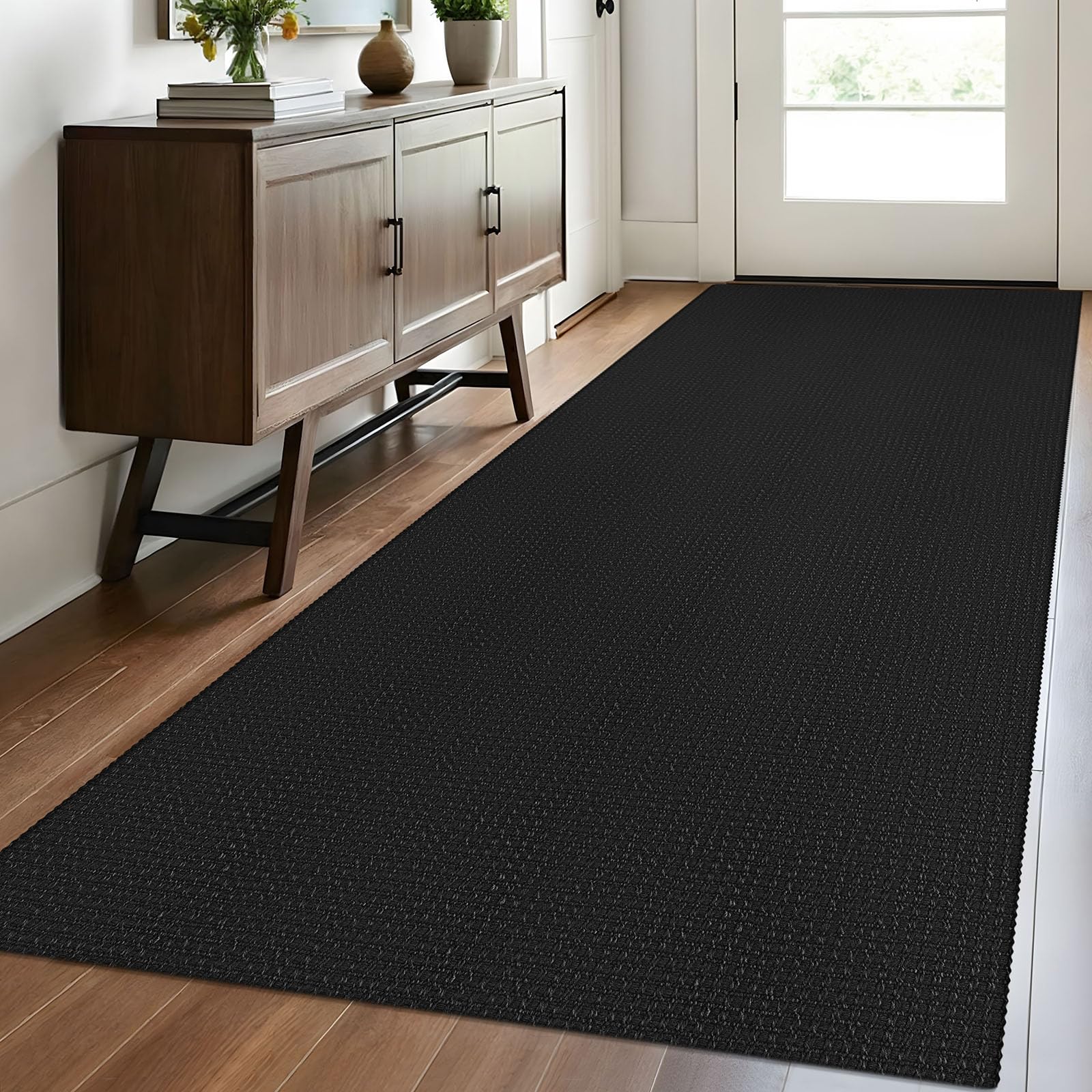 EARTHALL Woven Area Rug 2x3 Ft Washable Rugs for Entryway Braided Non Slip Throw Rugs Door Mat Indoor Outdoor Entrance Small Cotton Woven Carpet for Kitchen Foyer Front Door, Orange/Tan/Brown