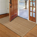 Entryway Rug,Indoor Door Mat 2x3 ft Small Area Rugs,Boho Style Braided Rug,Neutral Solid Rugs,Entrance Doormat for Front Porch,Bathroom,Kitchen,Bedroom,Tan Brown