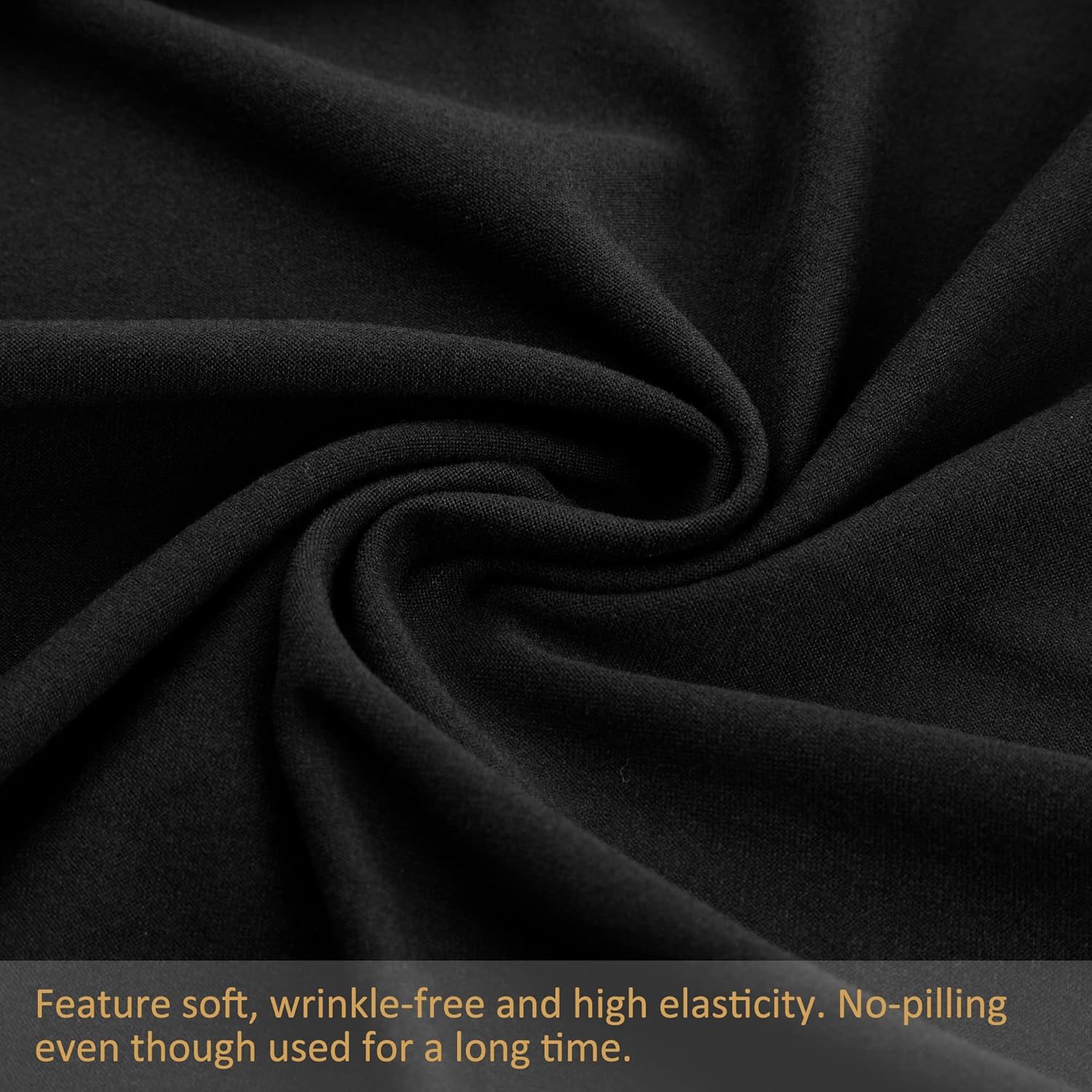 PiccoCasa Box Spring Cover Stretchy Fabric Wrap Around 4 Sides Bed Skirt Wrinkle Free for Home, Elastic Mattress Cover Fits Mattress Up to 14 Queen Black