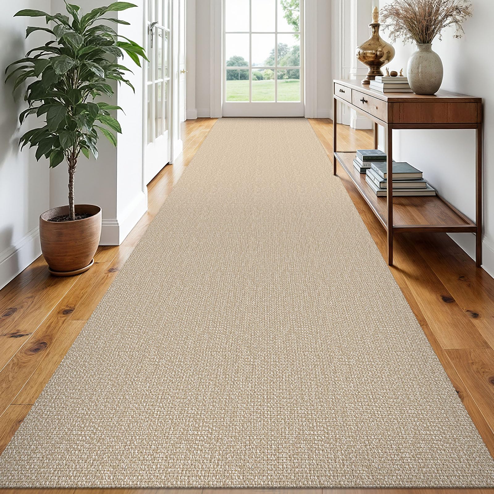 EARTHALL Small Area Rug 2x3 Ft Washable Rugs for Entryway Non Slip Braided Throw Rugs with Rubber Backing Door Mat Indoor Outdoor Entrance Cotton Woven Carpet for Kitchen Foyer Front Door, Khaki/Beige
