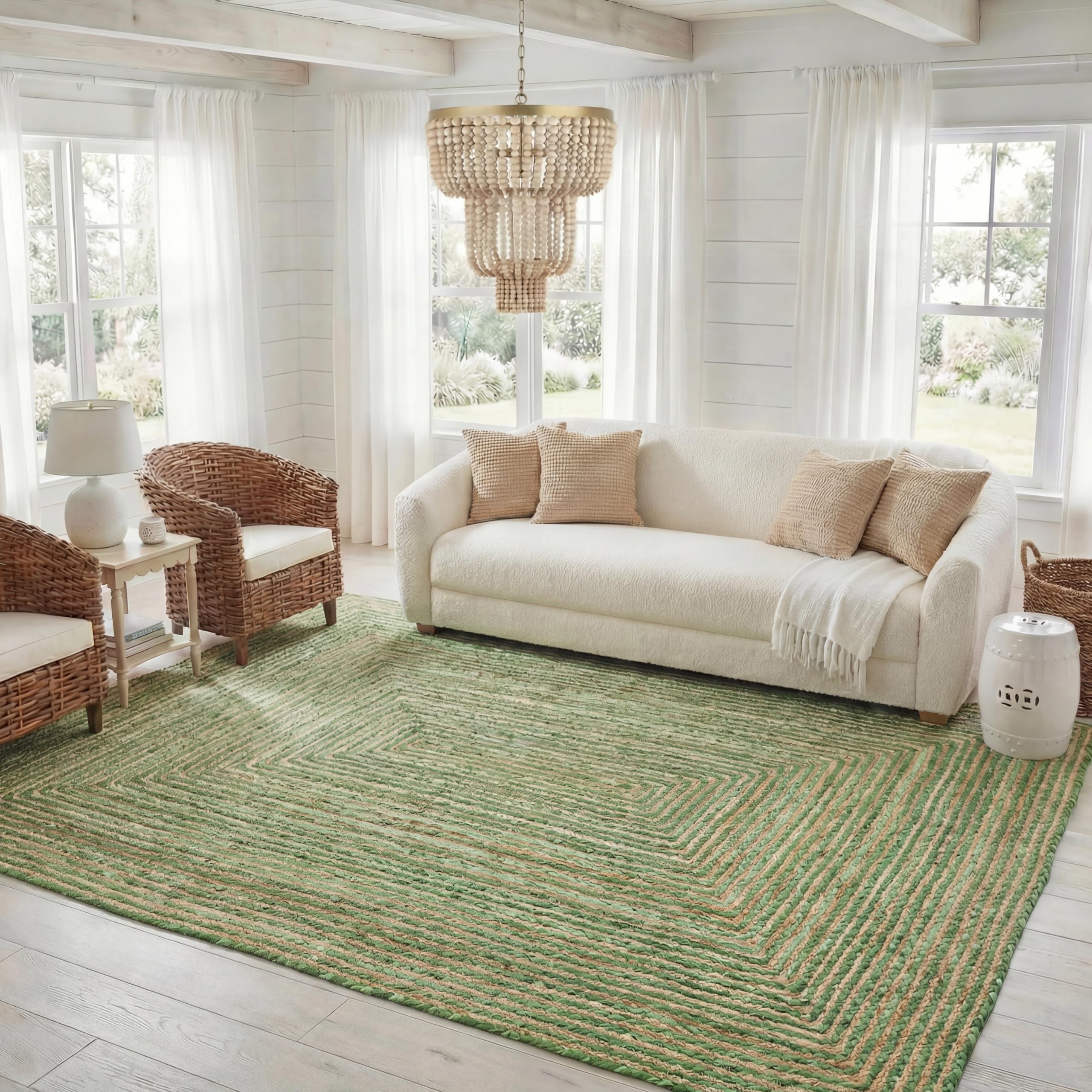SAFAVIEH Area Rug 2x3 - Cape Cod Collection - Beige & Multi, Handmade Jute & Cotton, Woven Braided Design (CAP202B)