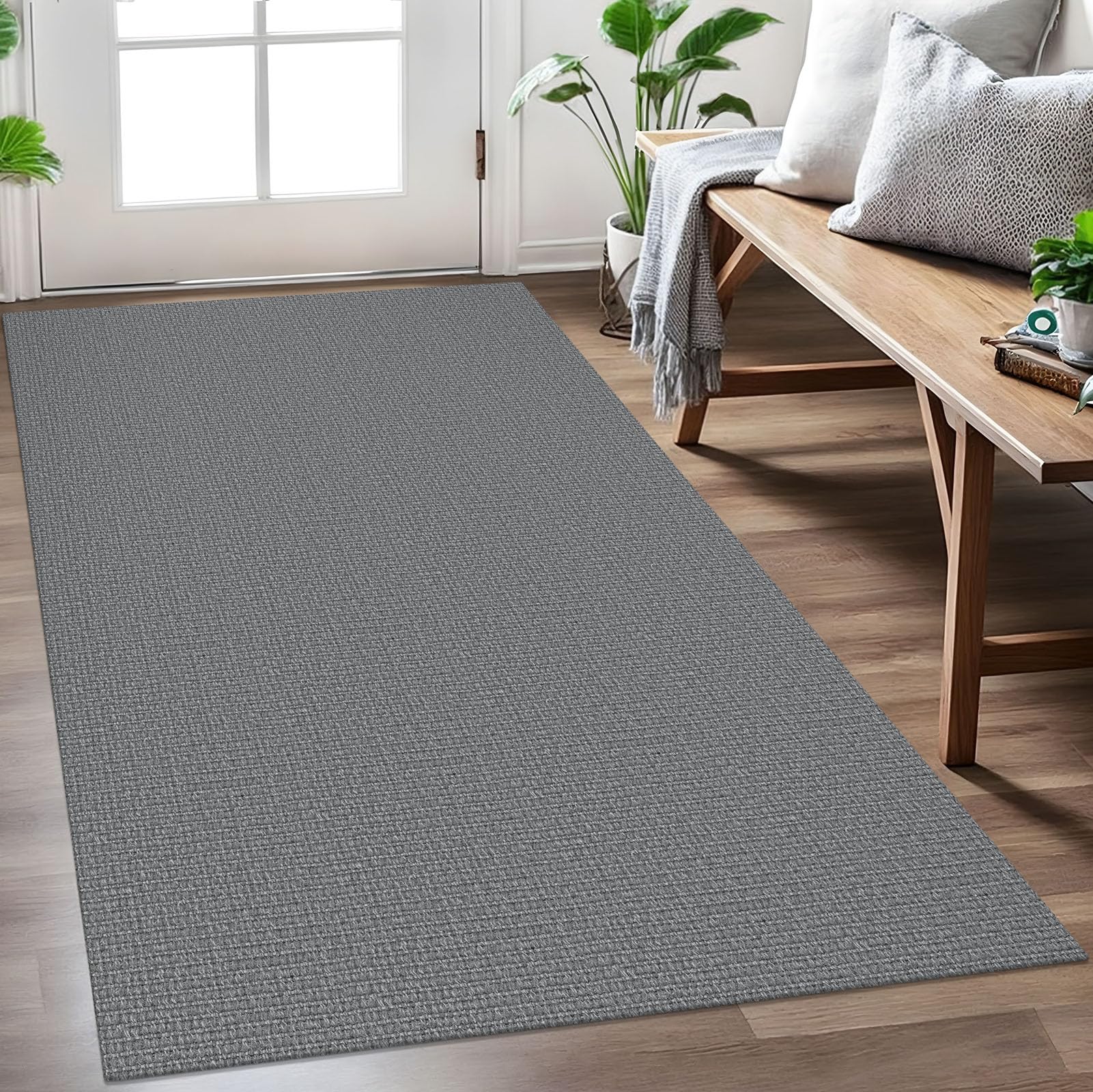 EARTHALL Small Area Rug 2x3 Ft Washable Rugs for Entryway Non Slip Braided Throw Rugs with Rubber Backing Door Mat Indoor Outdoor Entrance Cotton Woven Carpet for Kitchen Foyer Front Door, Khaki/Beige