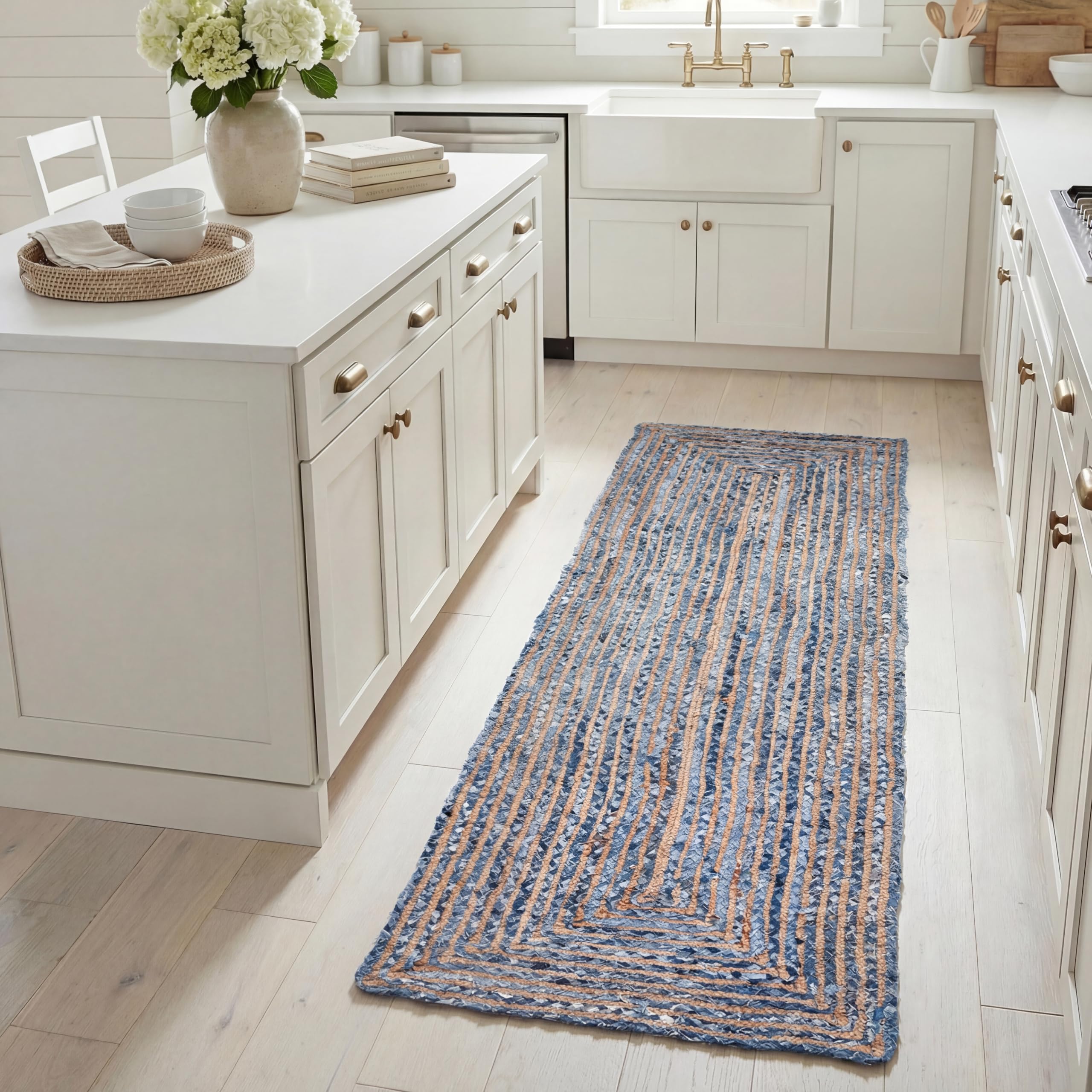 SAFAVIEH Area Rug 2x3 - Cape Cod Collection - Beige & Multi, Handmade Jute & Cotton, Woven Braided Design (CAP202B)