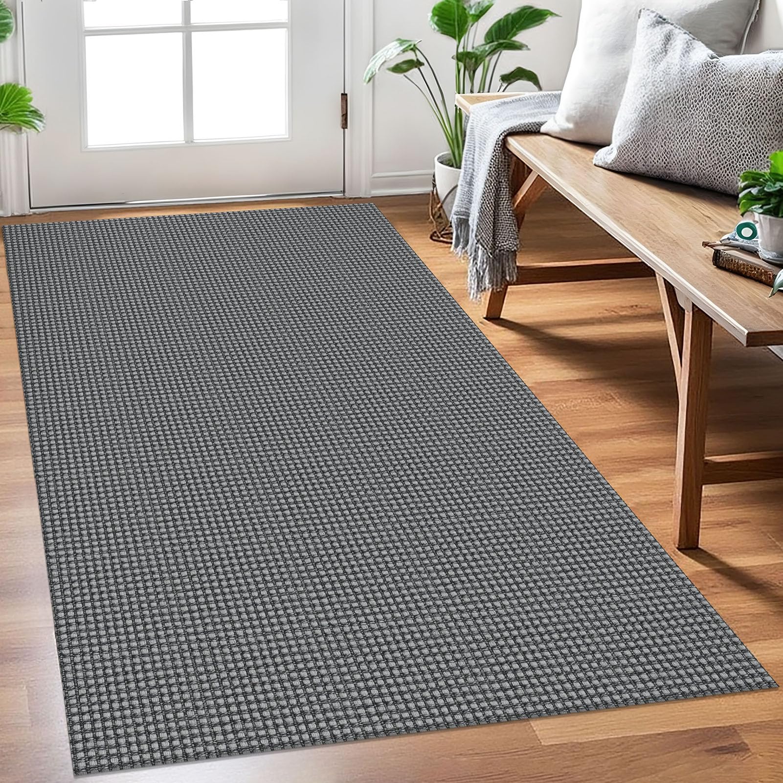 EARTHALL Woven Area Rug 2x3 Ft Washable Rugs for Entryway Braided Non Slip Throw Rugs Door Mat Indoor Outdoor Entrance Small Cotton Woven Carpet for Kitchen Foyer Front Door, Orange/Tan/Brown