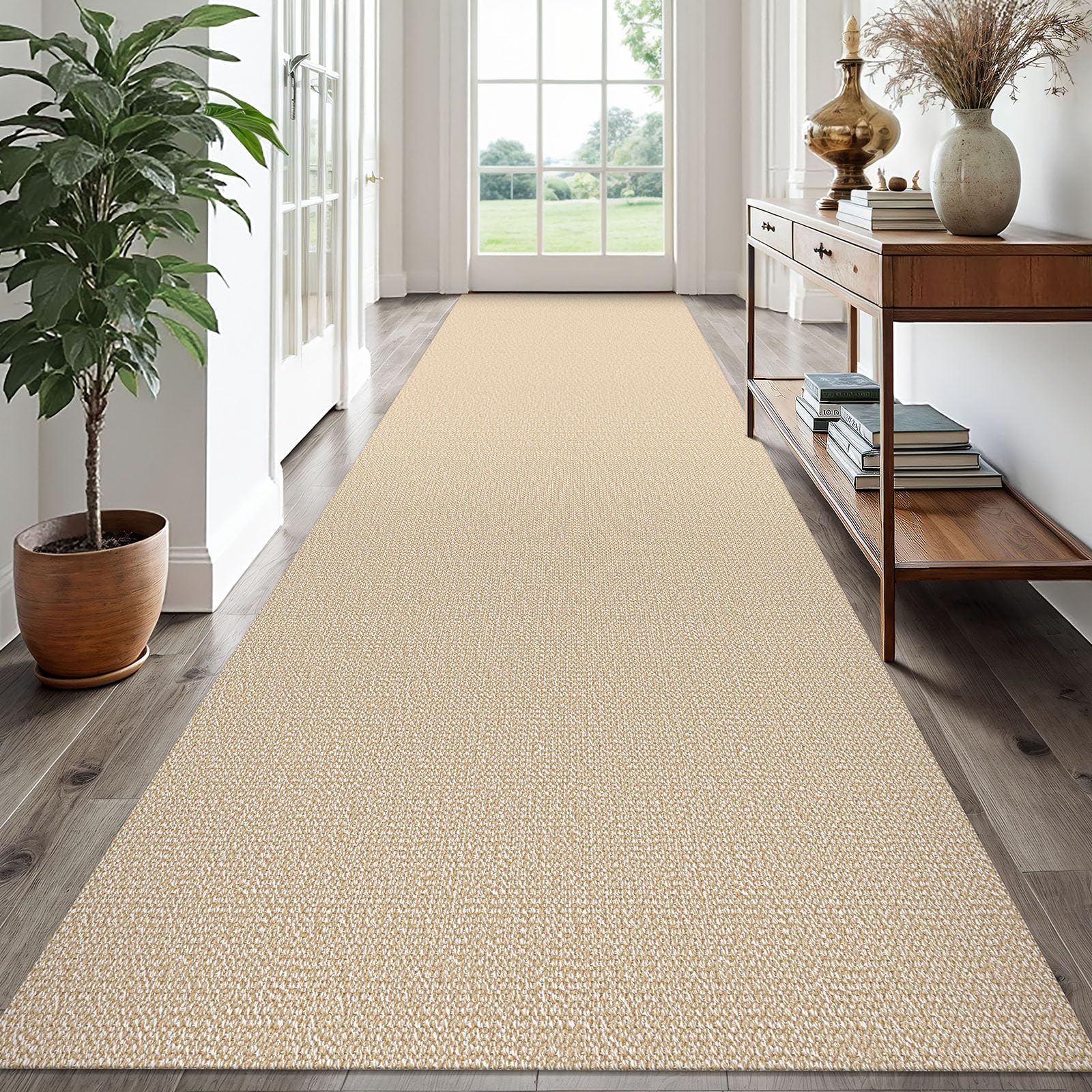 EARTHALL Small Area Rug 2x3 Ft Washable Rugs for Entryway Non Slip Braided Throw Rugs with Rubber Backing Door Mat Indoor Outdoor Entrance Cotton Woven Carpet for Kitchen Foyer Front Door, Khaki/Beige