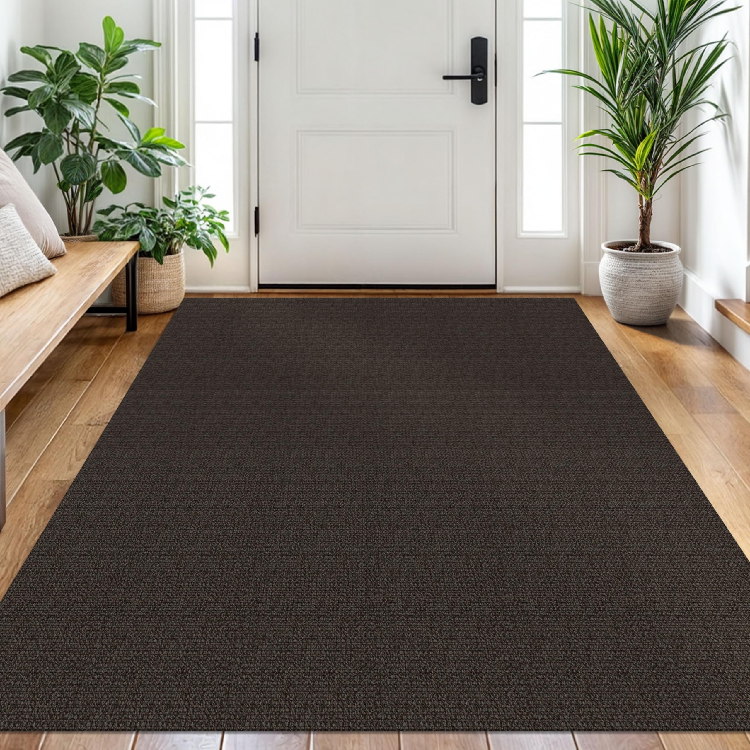 EARTHALL Small Area Rug 2x3 Ft Washable Rugs for Entryway Non Slip Braided Throw Rugs with Rubber Backing Door Mat Indoor Outdoor Entrance Cotton Woven Carpet for Kitchen Foyer Front Door, Khaki/Beige