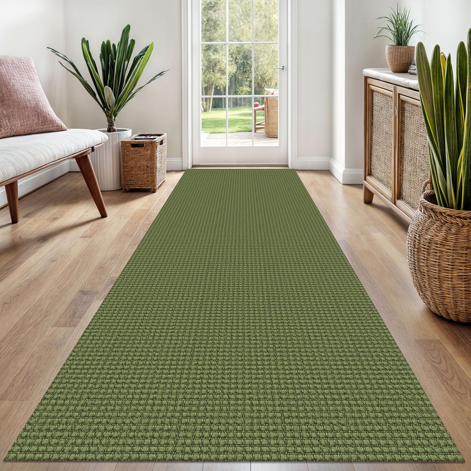 EARTHALL Woven Area Rug 2x3 Ft Washable Rugs for Entryway Braided Non Slip Throw Rugs Door Mat Indoor Outdoor Entrance Small Cotton Woven Carpet for Kitchen Foyer Front Door, Orange/Tan/Brown