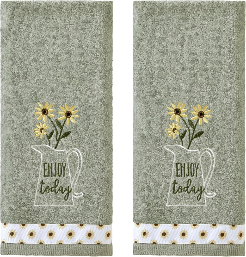 SKL Home by Saturday Knight Ltd. Life Is Beautiful 2 Pc Hand Towel Set, Aqua