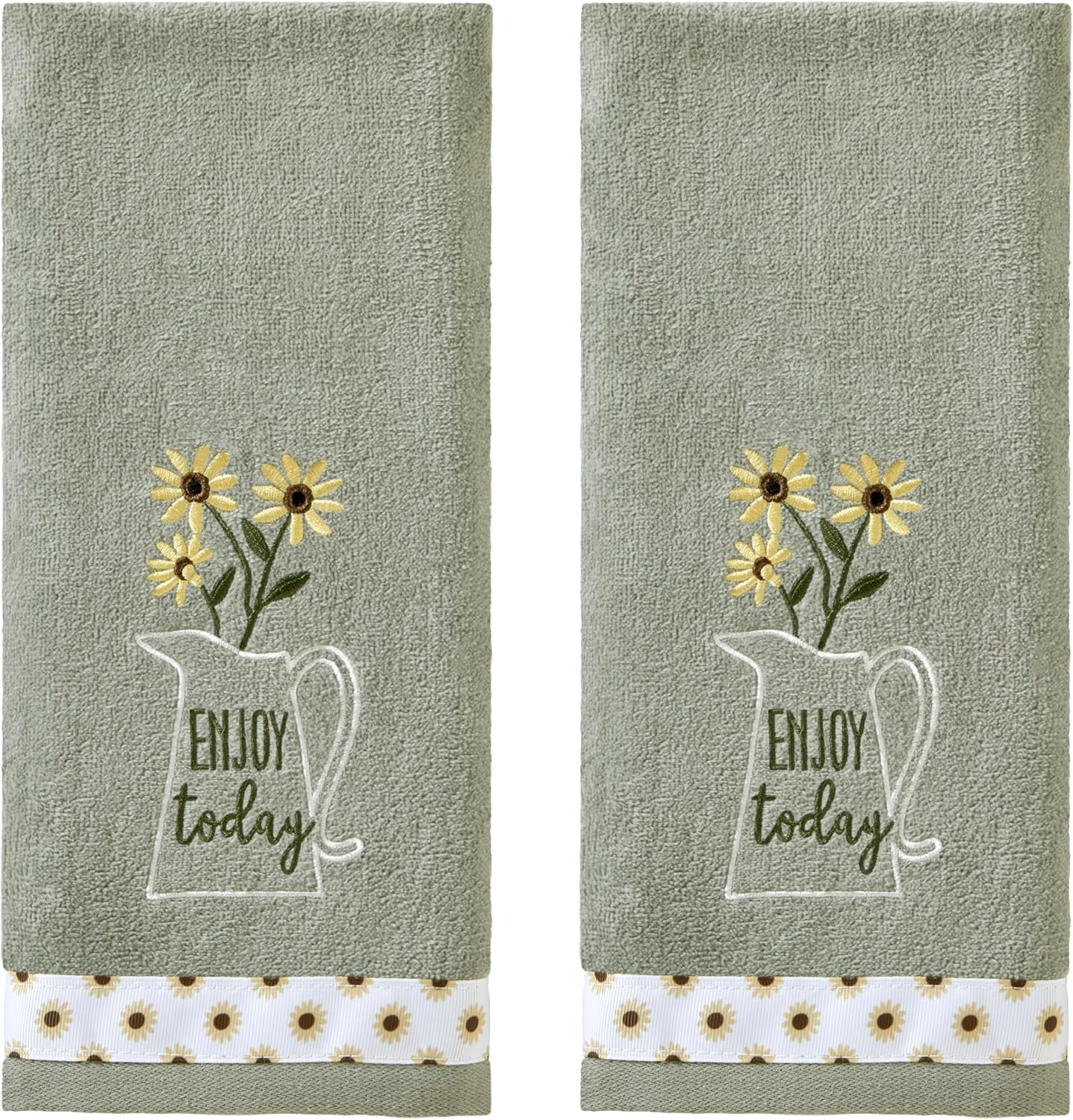 SKL Home by Saturday Knight Ltd. Life Is Beautiful 2 Pc Hand Towel Set, Aqua