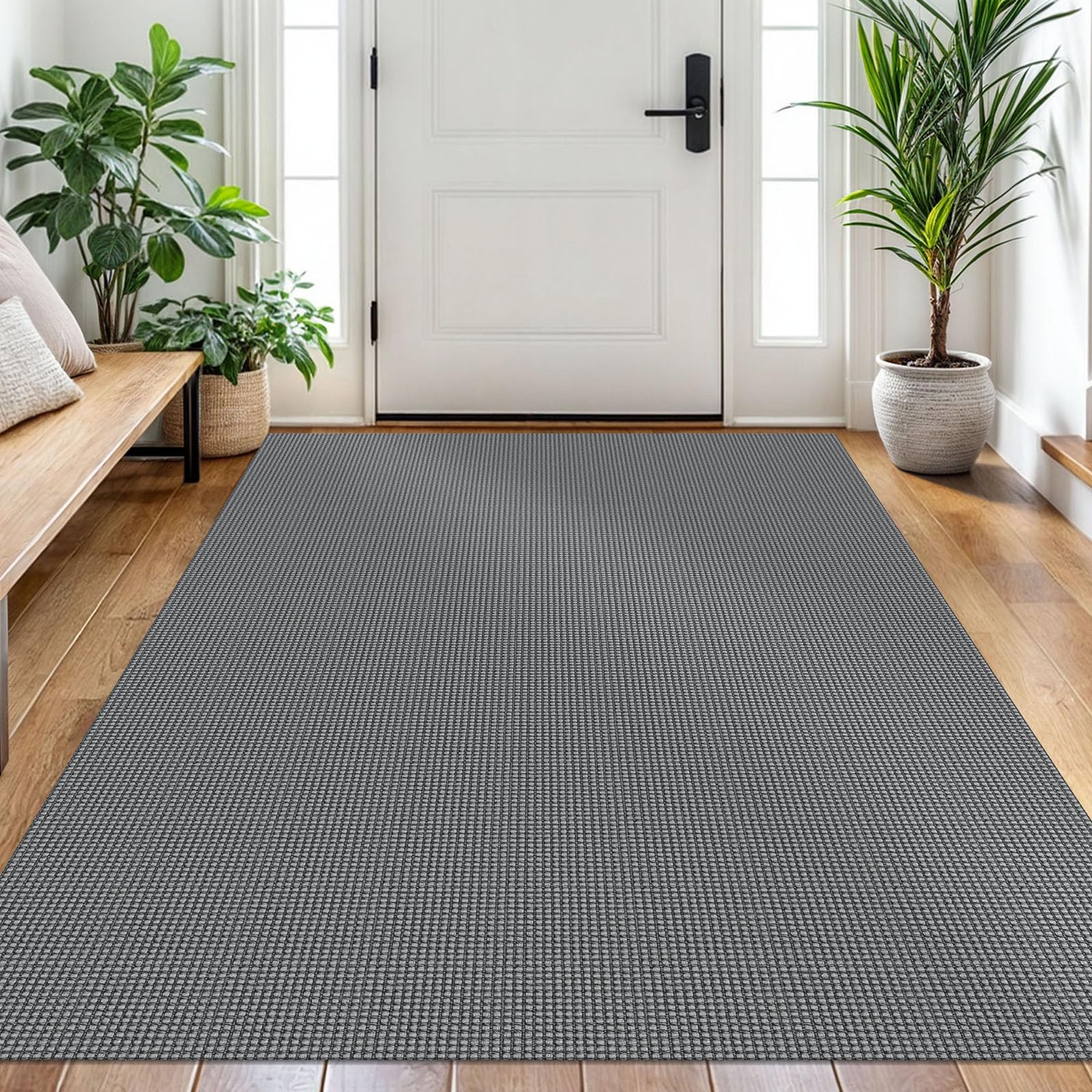 EARTHALL Woven Area Rug 2x3 Ft Washable Rugs for Entryway Braided Non Slip Throw Rugs Door Mat Indoor Outdoor Entrance Small Cotton Woven Carpet for Kitchen Foyer Front Door, Orange/Tan/Brown