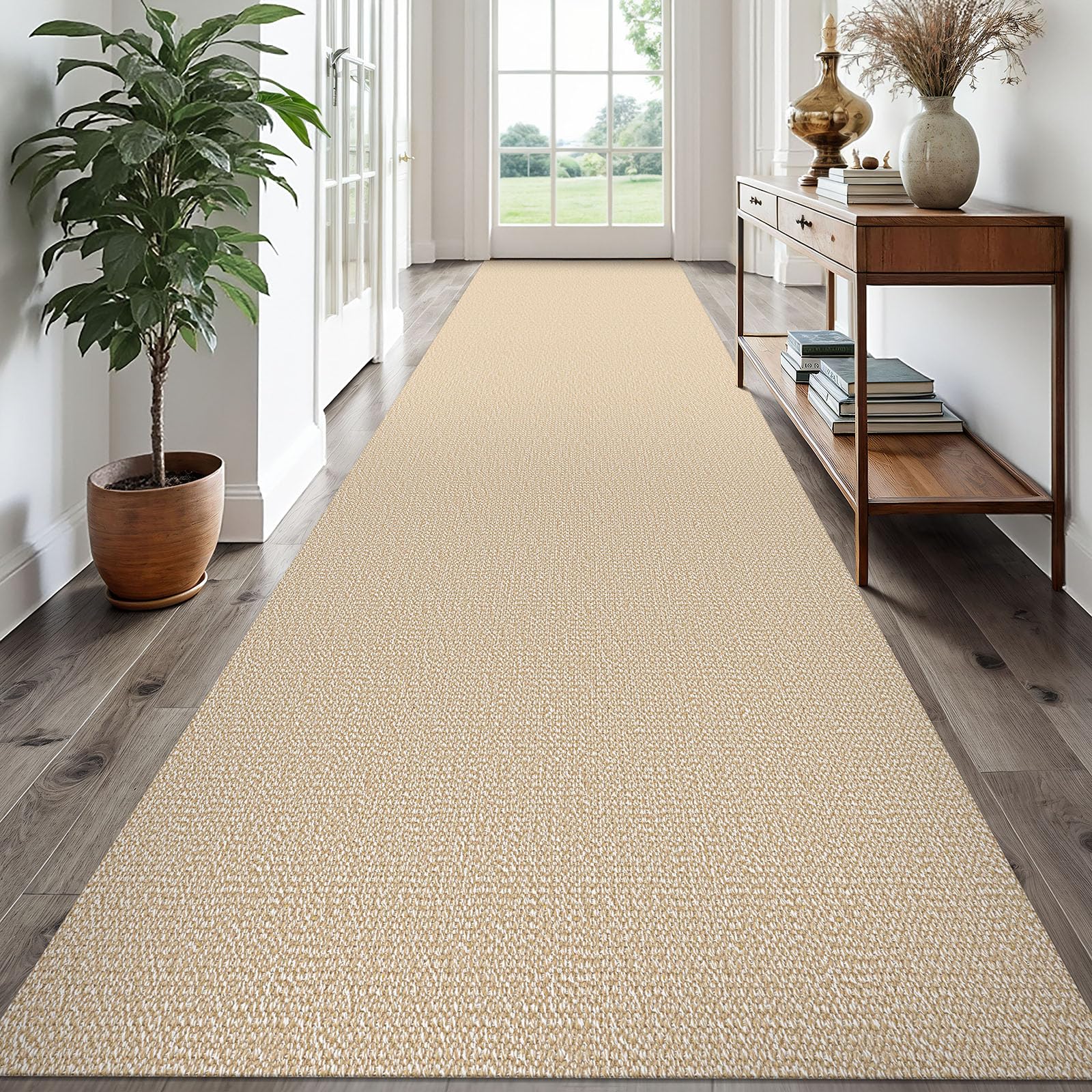 EARTHALL Small Area Rug 2x3 Ft Washable Rugs for Entryway Non Slip Braided Throw Rugs with Rubber Backing Door Mat Indoor Outdoor Entrance Cotton Woven Carpet for Kitchen Foyer Front Door, Khaki/Beige