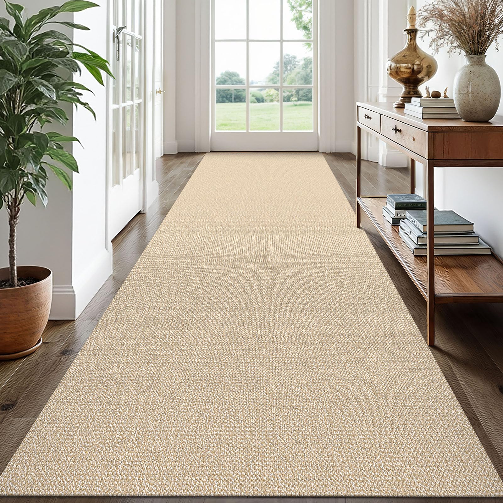 EARTHALL Small Area Rug 2x3 Ft Washable Rugs for Entryway Non Slip Braided Throw Rugs with Rubber Backing Door Mat Indoor Outdoor Entrance Cotton Woven Carpet for Kitchen Foyer Front Door, Khaki/Beige