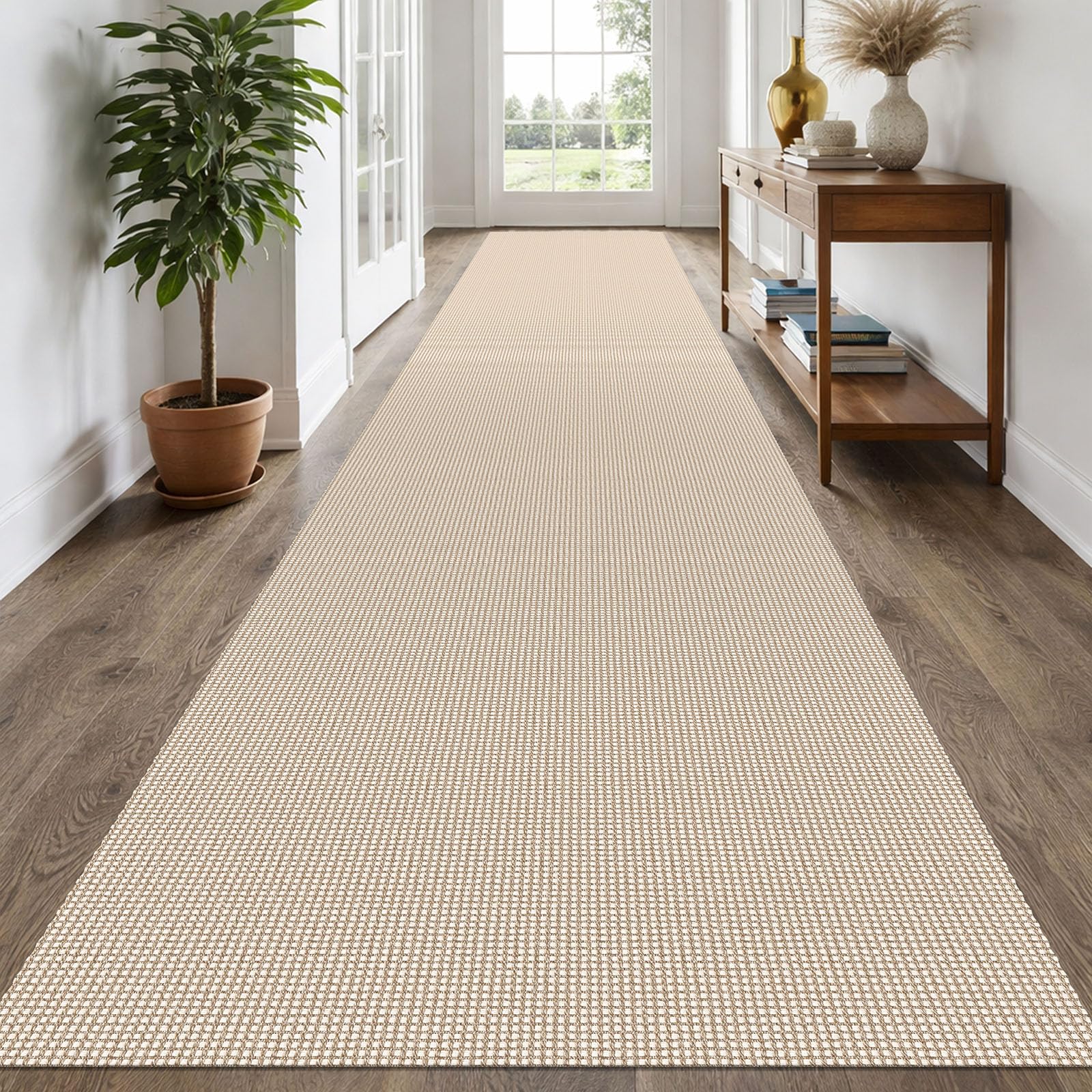 EARTHALL Woven Area Rug 2x3 Ft Washable Rugs for Entryway Braided Non Slip Throw Rugs Door Mat Indoor Outdoor Entrance Small Cotton Woven Carpet for Kitchen Foyer Front Door, Orange/Tan/Brown