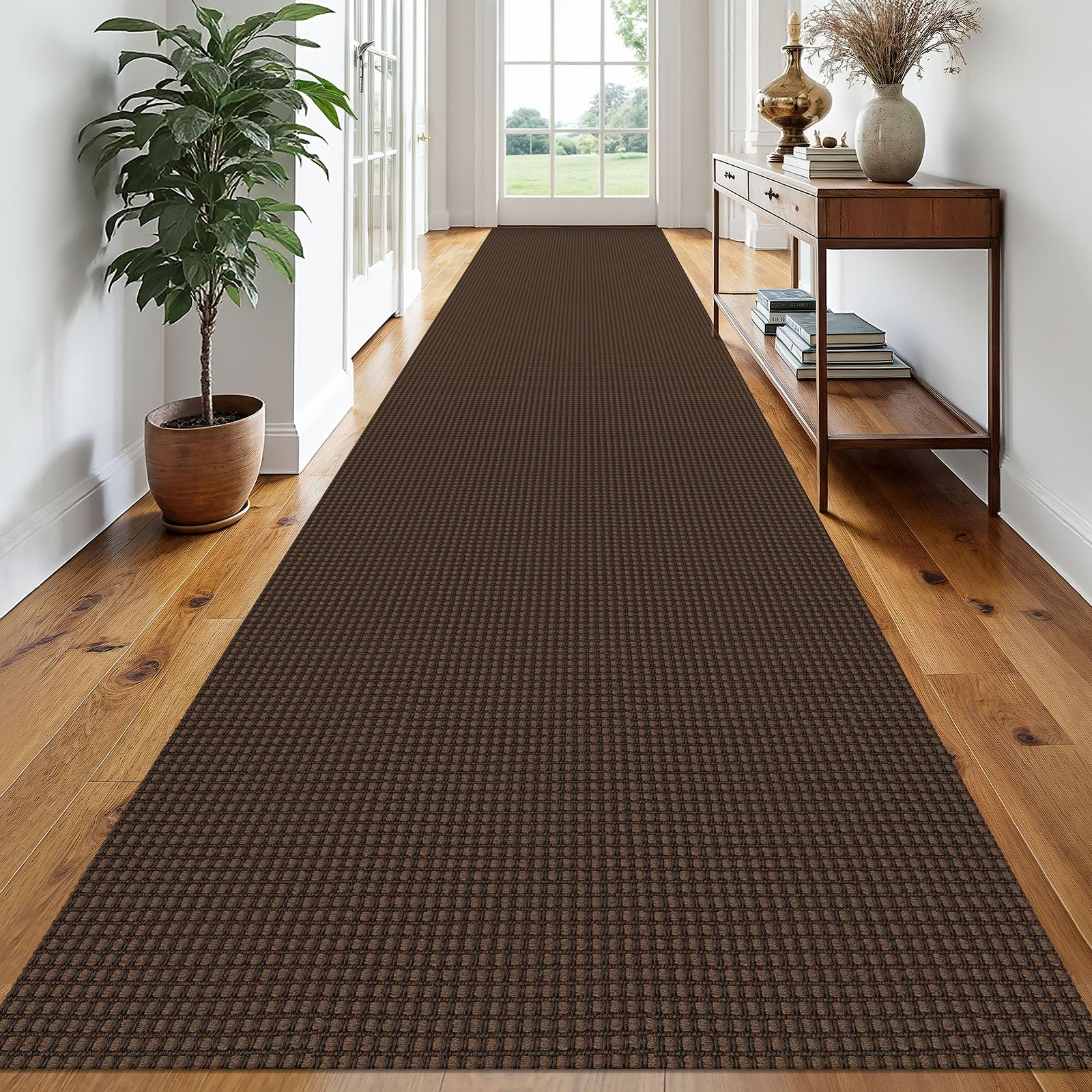 EARTHALL Woven Area Rug 2x3 Ft Washable Rugs for Entryway Braided Non Slip Throw Rugs Door Mat Indoor Outdoor Entrance Small Cotton Woven Carpet for Kitchen Foyer Front Door, Orange/Tan/Brown