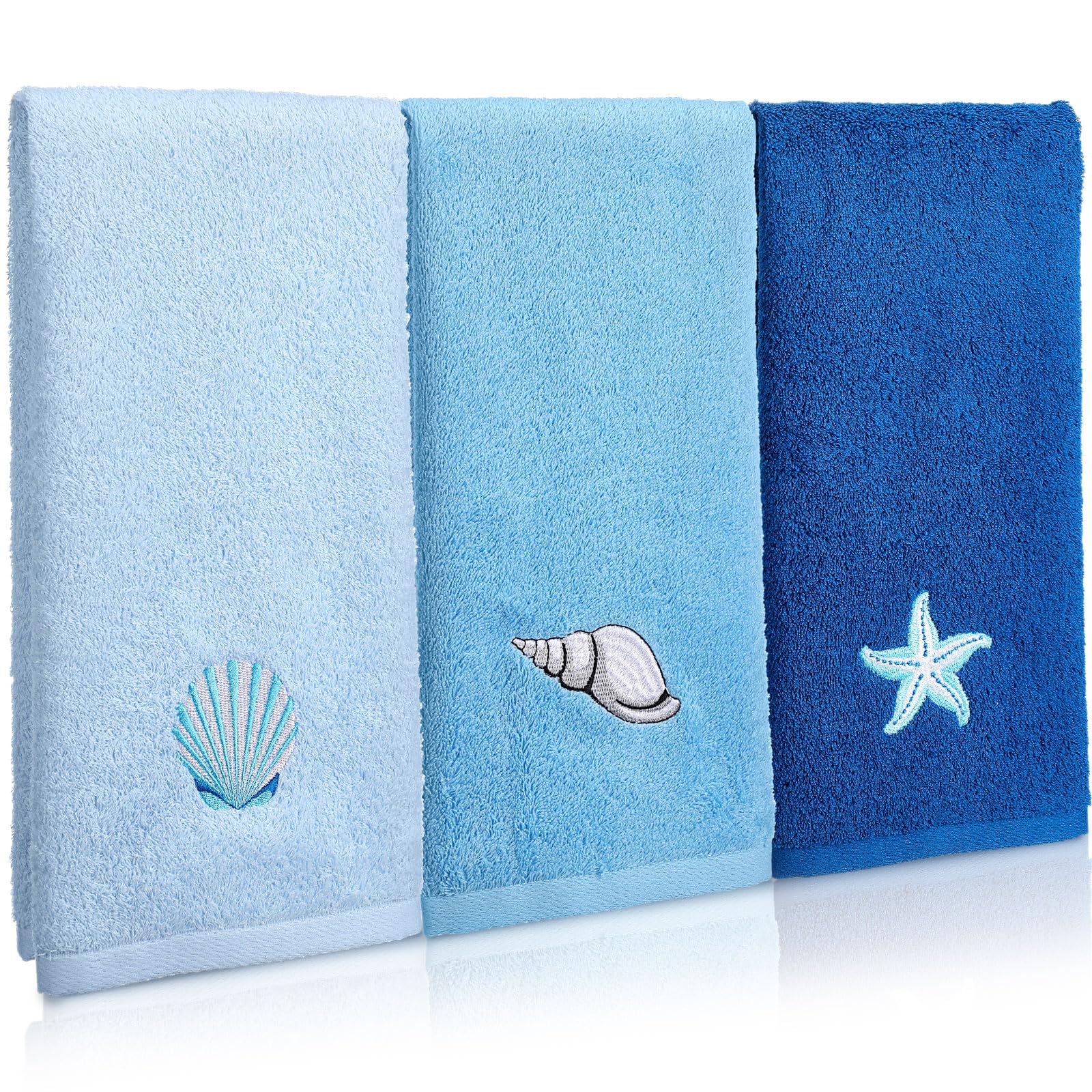 3 Pcs Hand Towels for Bathroom Embroidered Cotton Kitchen Towels 13.3" x 29.5" Decors Gift(White,Spring Flowers)