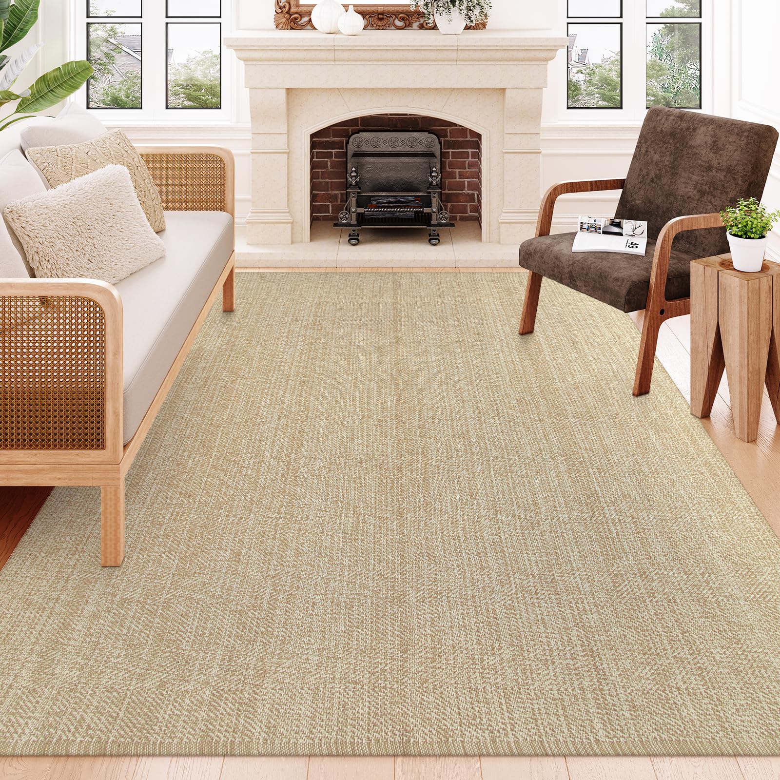 Collive Small Bathroom Rug, 2' x 3' Hand-Woven Low Profile Front Entryway Rug, Olive Green/Cream Cotton Reversible Washable Kitchen Mat Modern Farmhouse Carpet for Foyer Bedroom Back Door Decor
