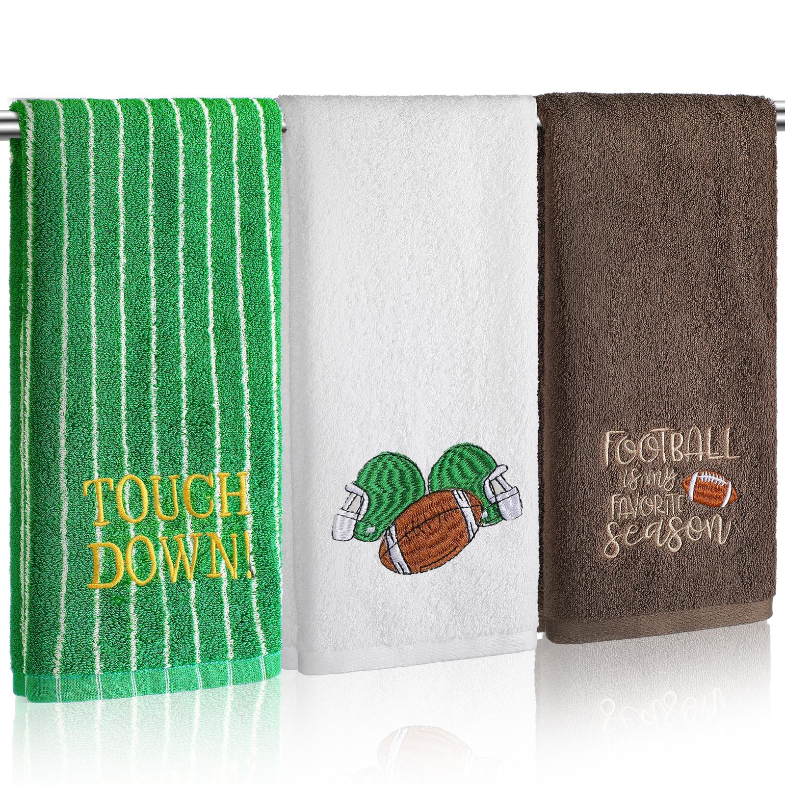 3 Pcs Hand Towels for Bathroom Embroidered Cotton Kitchen Towels 13.3" x 29.5" Decors Gift(White,Spring Flowers)