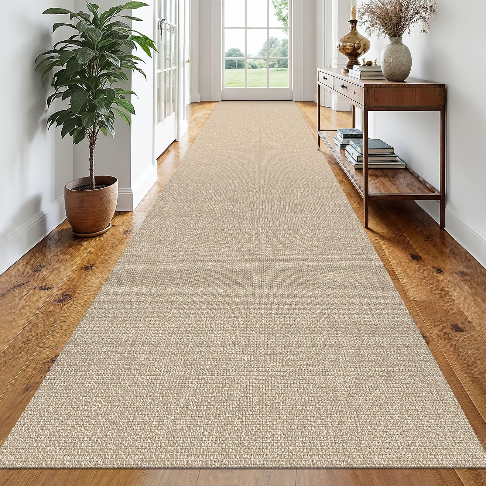 EARTHALL Small Area Rug 2x3 Ft Washable Rugs for Entryway Non Slip Braided Throw Rugs with Rubber Backing Door Mat Indoor Outdoor Entrance Cotton Woven Carpet for Kitchen Foyer Front Door, Khaki/Beige