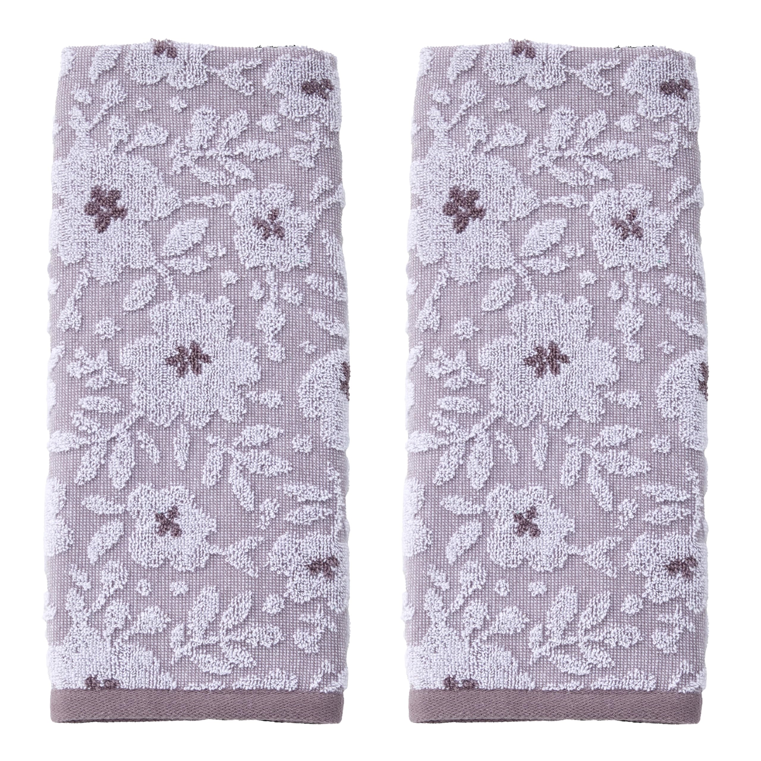 SKL Home Farm Hydrangea 100% Cotton 3D Embroidered 2pc Hand Towel Set, Decorative for Bath/Kitchen/Bar & Gift, Blue