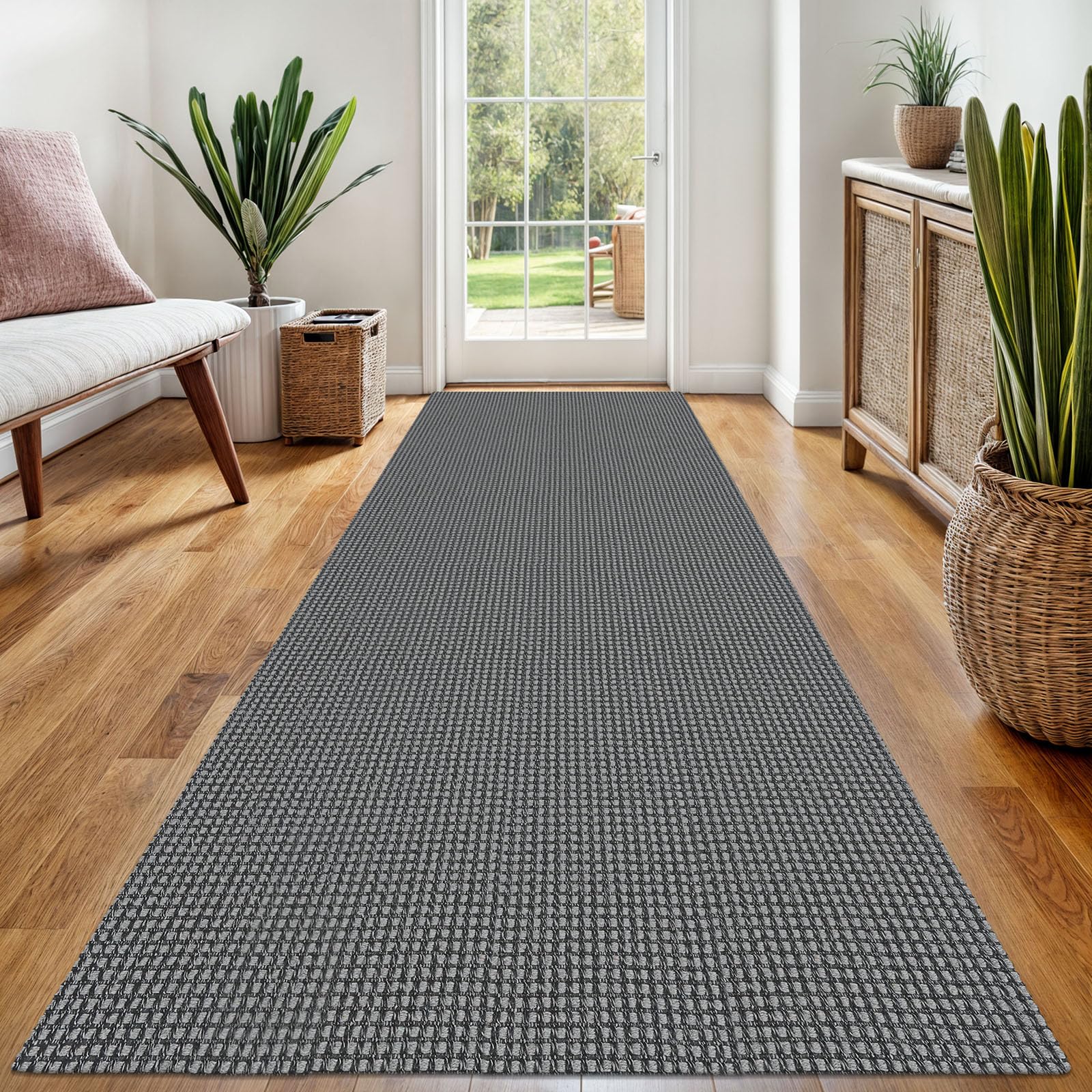 EARTHALL Woven Area Rug 2x3 Ft Washable Rugs for Entryway Braided Non Slip Throw Rugs Door Mat Indoor Outdoor Entrance Small Cotton Woven Carpet for Kitchen Foyer Front Door, Orange/Tan/Brown
