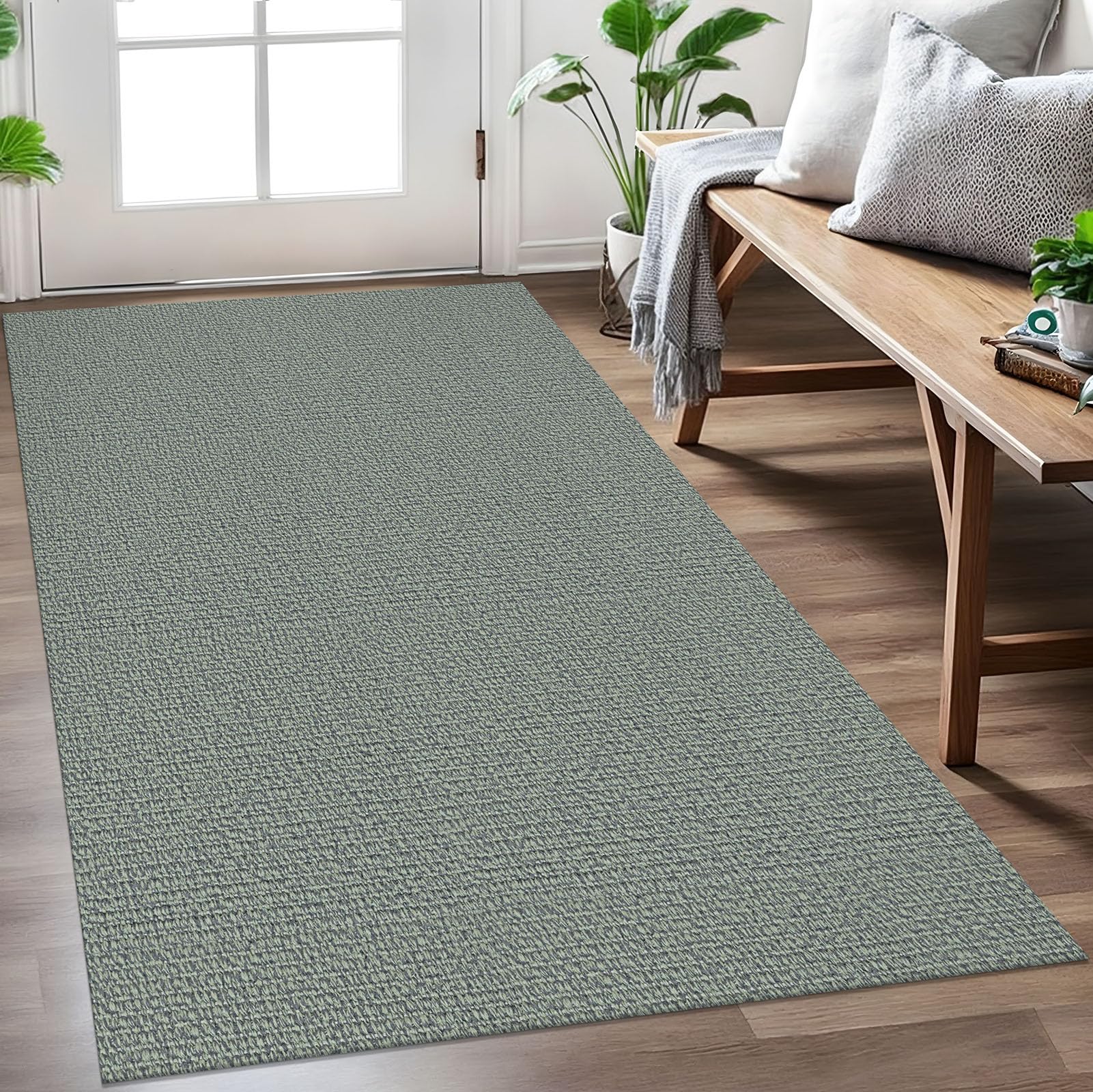 EARTHALL Small Area Rug 2x3 Ft Washable Rugs for Entryway Non Slip Braided Throw Rugs with Rubber Backing Door Mat Indoor Outdoor Entrance Cotton Woven Carpet for Kitchen Foyer Front Door, Khaki/Beige