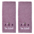 SKL Home Bee Lavender 100% Cotton Embroidered 2pc Hand Towel Set, Decorative for Bath/Kitchen/Bar & Gift, Natural
