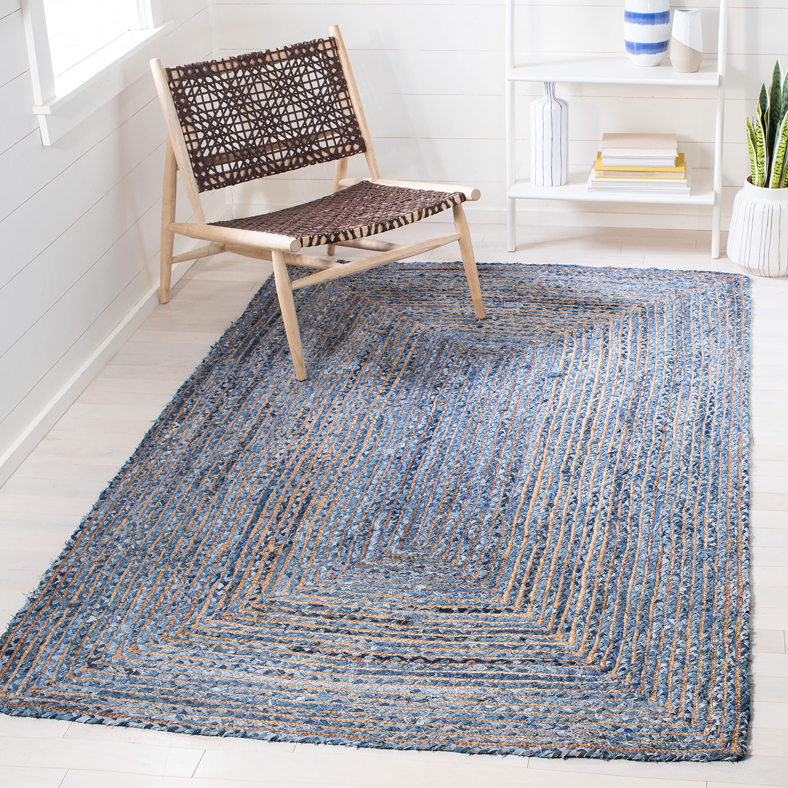SAFAVIEH Area Rug 2x3 - Cape Cod Collection - Beige & Multi, Handmade Jute & Cotton, Woven Braided Design (CAP202B)