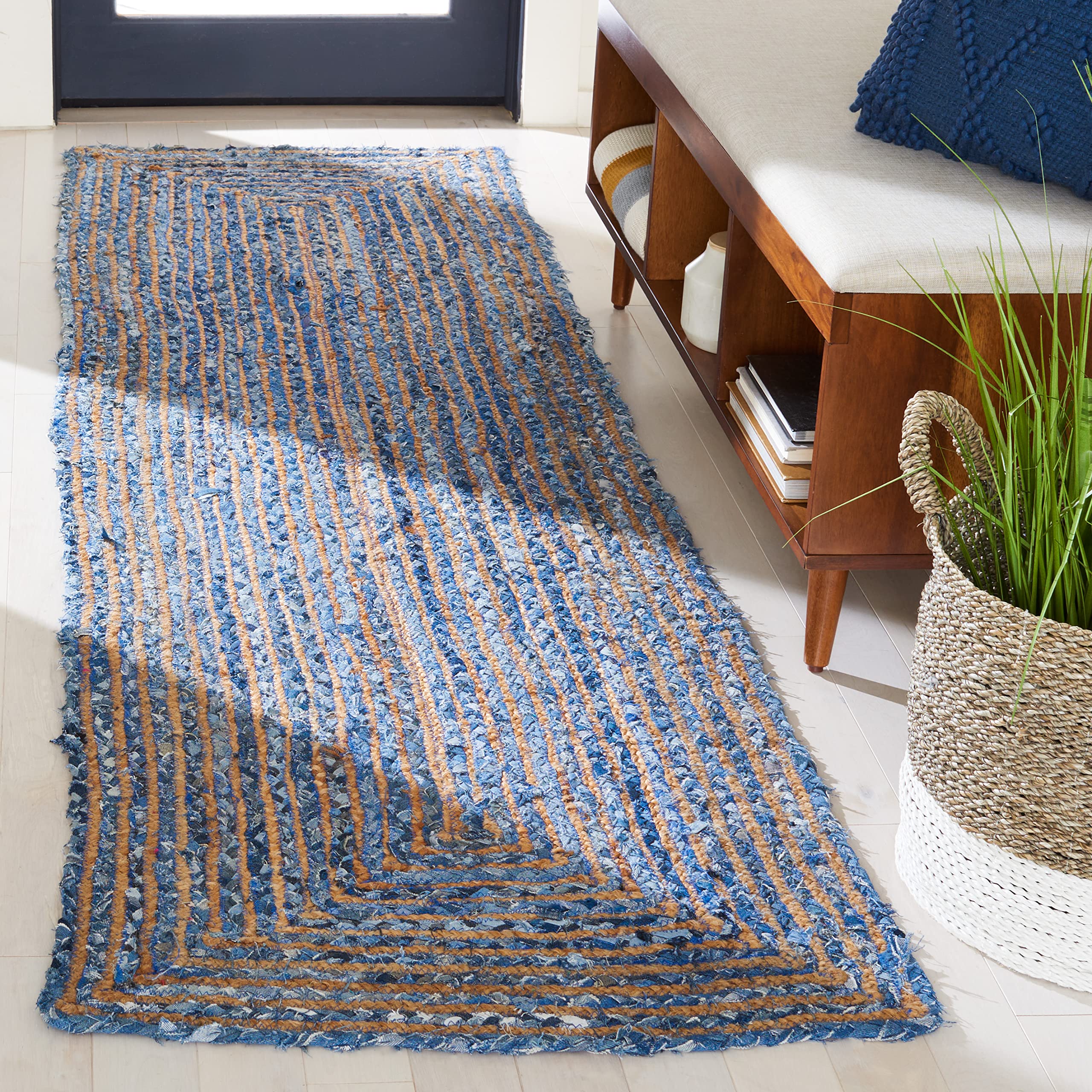 SAFAVIEH Area Rug 2x3 - Cape Cod Collection - Beige & Multi, Handmade Jute & Cotton, Woven Braided Design (CAP202B)