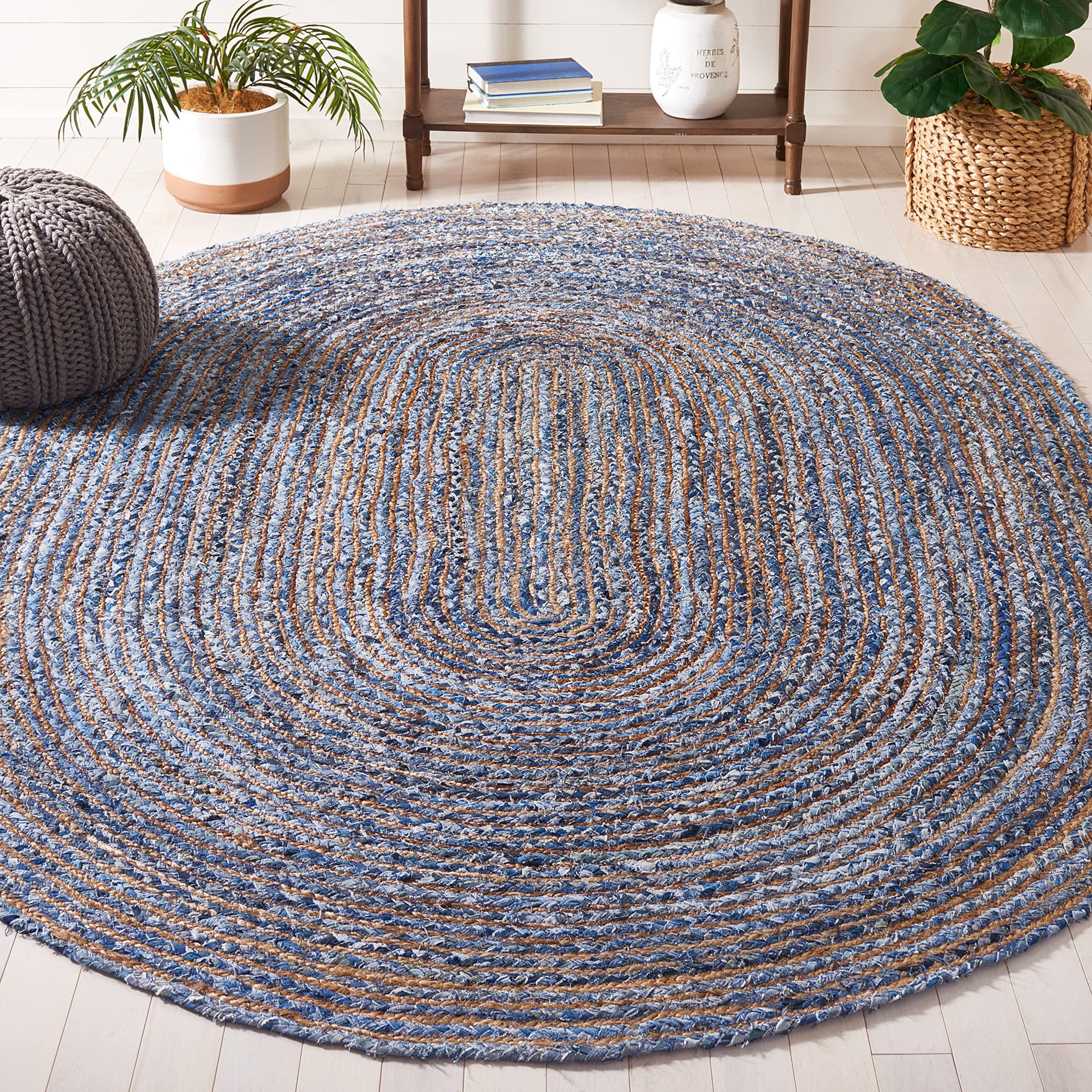 SAFAVIEH Area Rug 2x3 - Cape Cod Collection - Beige & Multi, Handmade Jute & Cotton, Woven Braided Design (CAP202B)