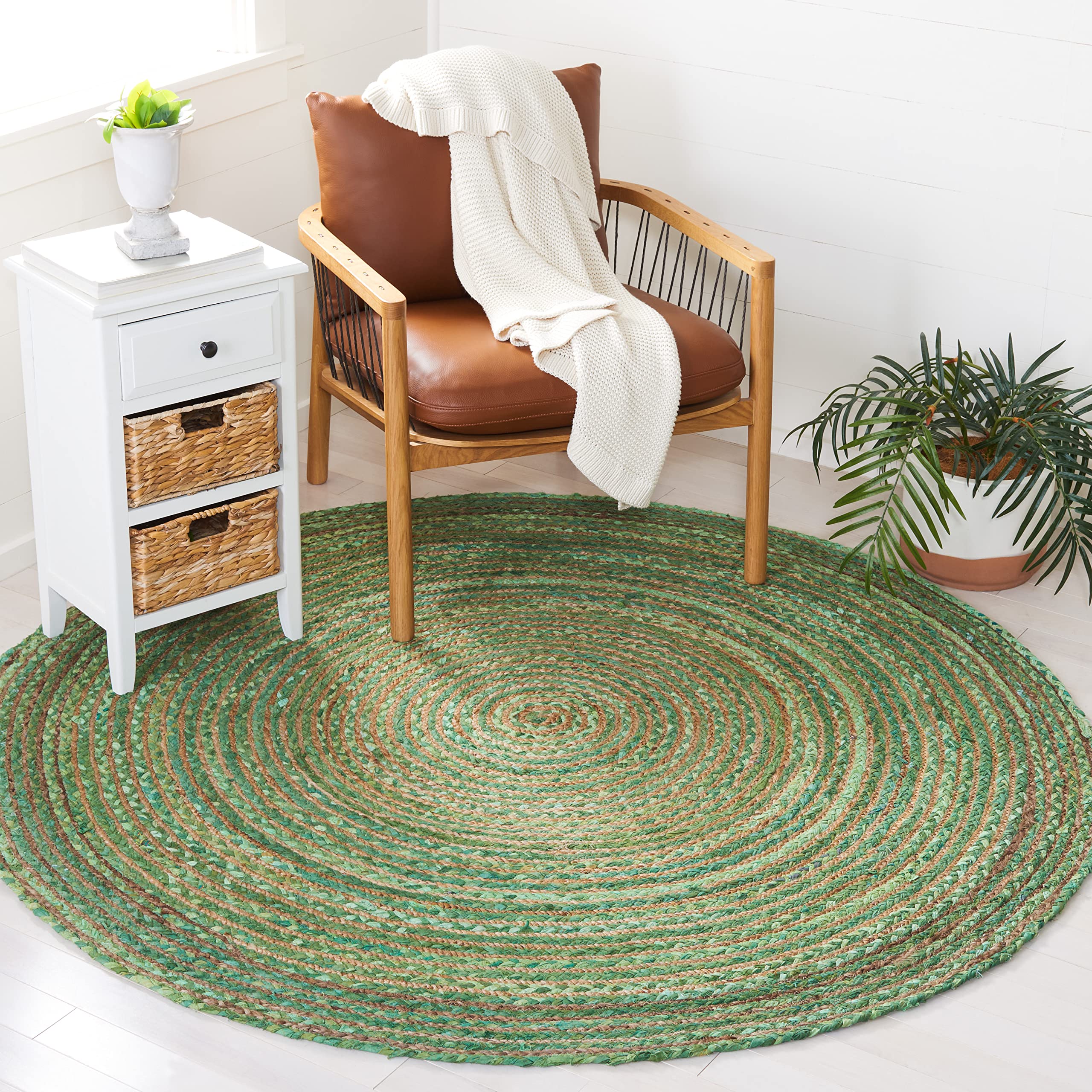 SAFAVIEH Area Rug 2x3 - Cape Cod Collection - Beige & Multi, Handmade Jute & Cotton, Woven Braided Design (CAP202B)