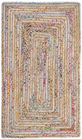 SAFAVIEH Area Rug 2x3 - Cape Cod Collection - Beige & Multi, Handmade Jute & Cotton, Woven Braided Design (CAP202B)