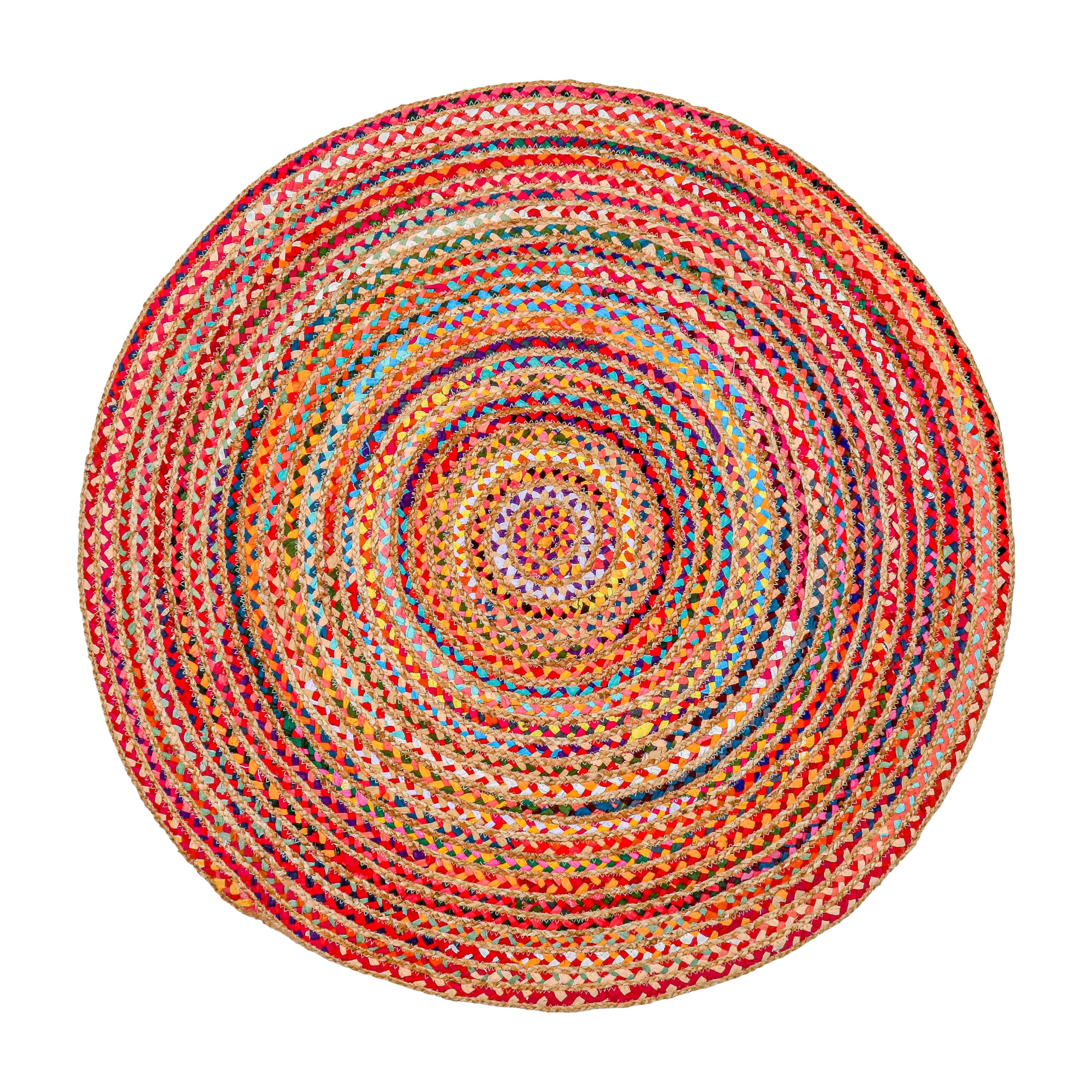 Hausattire Hand Woven Jute Braided Rug, 2'x3' – Natural, Reversible Boho Entry Area Rugs for Kitchen, Living Room I Farmhouse Indoor Outdoor Decorative Floor Rug, 24x36 Inches