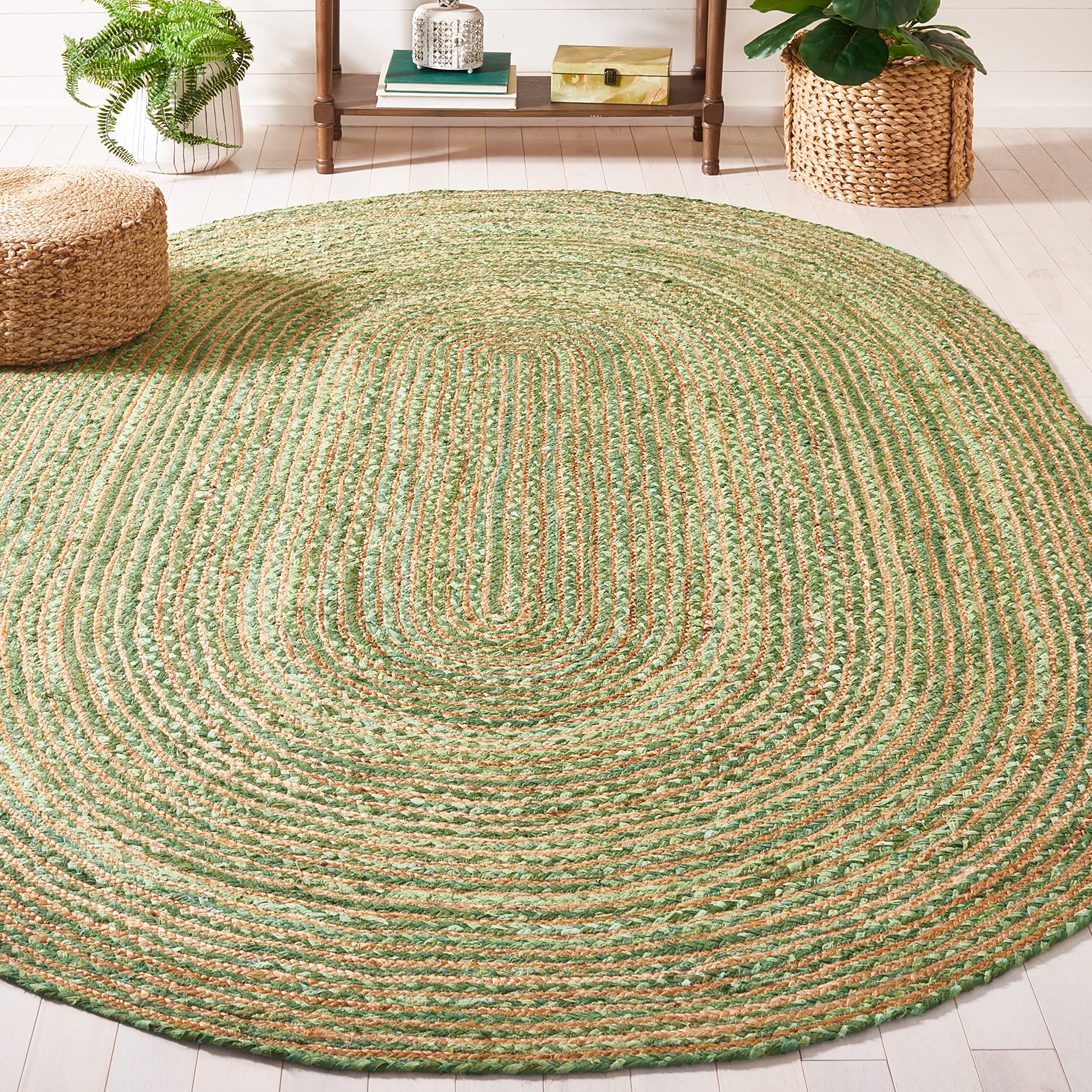 SAFAVIEH Area Rug 2x3 - Cape Cod Collection - Beige & Multi, Handmade Jute & Cotton, Woven Braided Design (CAP202B)